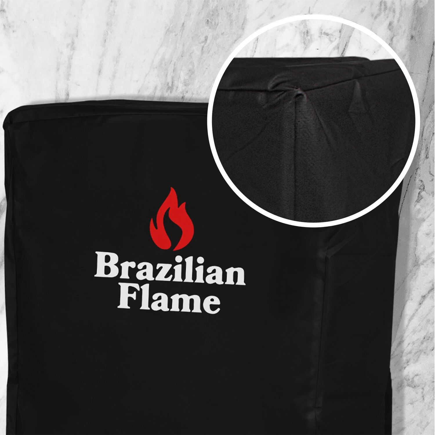 Black PVC Coated Polyester Grill Cover with Drawstring