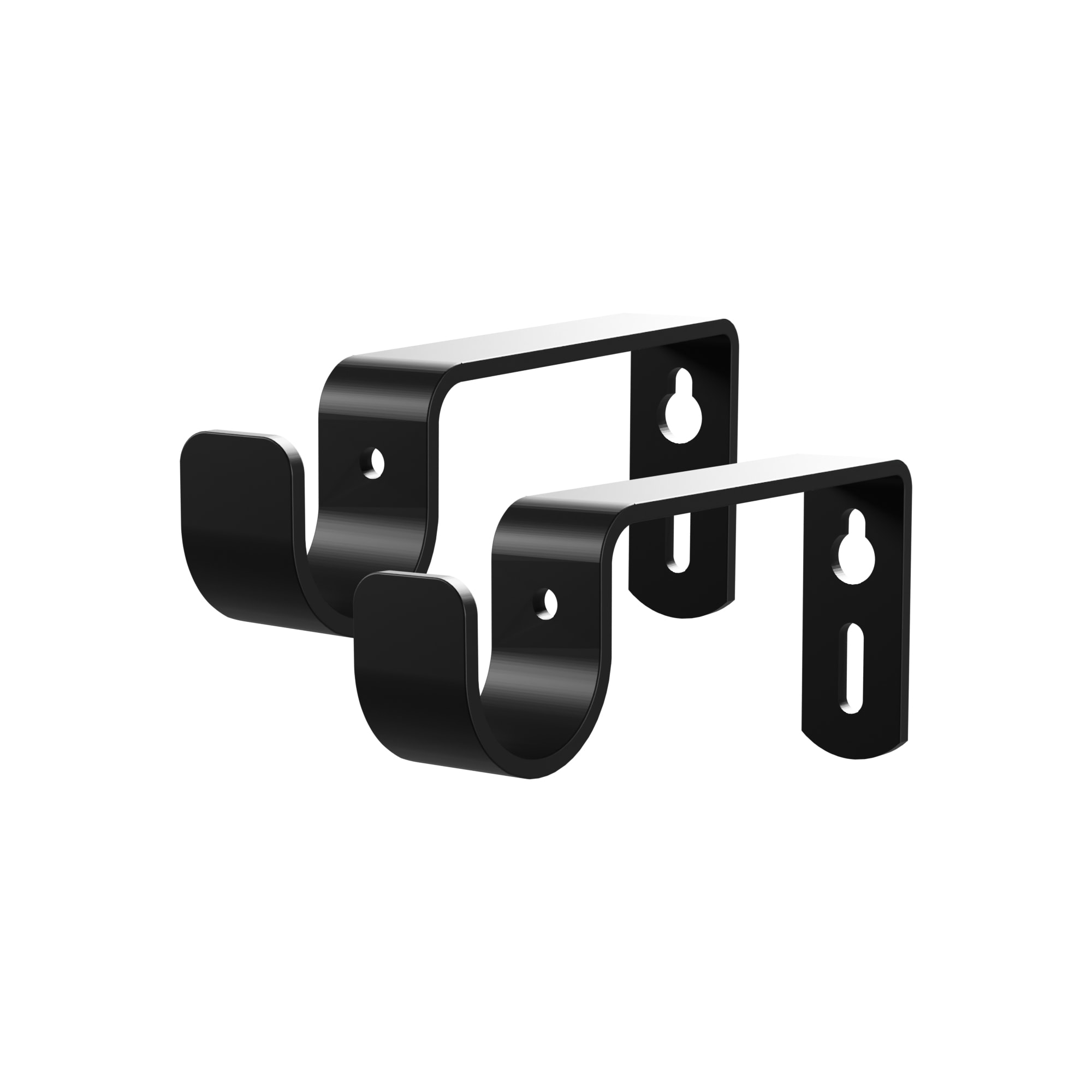 allen + roth Matte Black Steel Single Curtain Rod Bracket in the ...