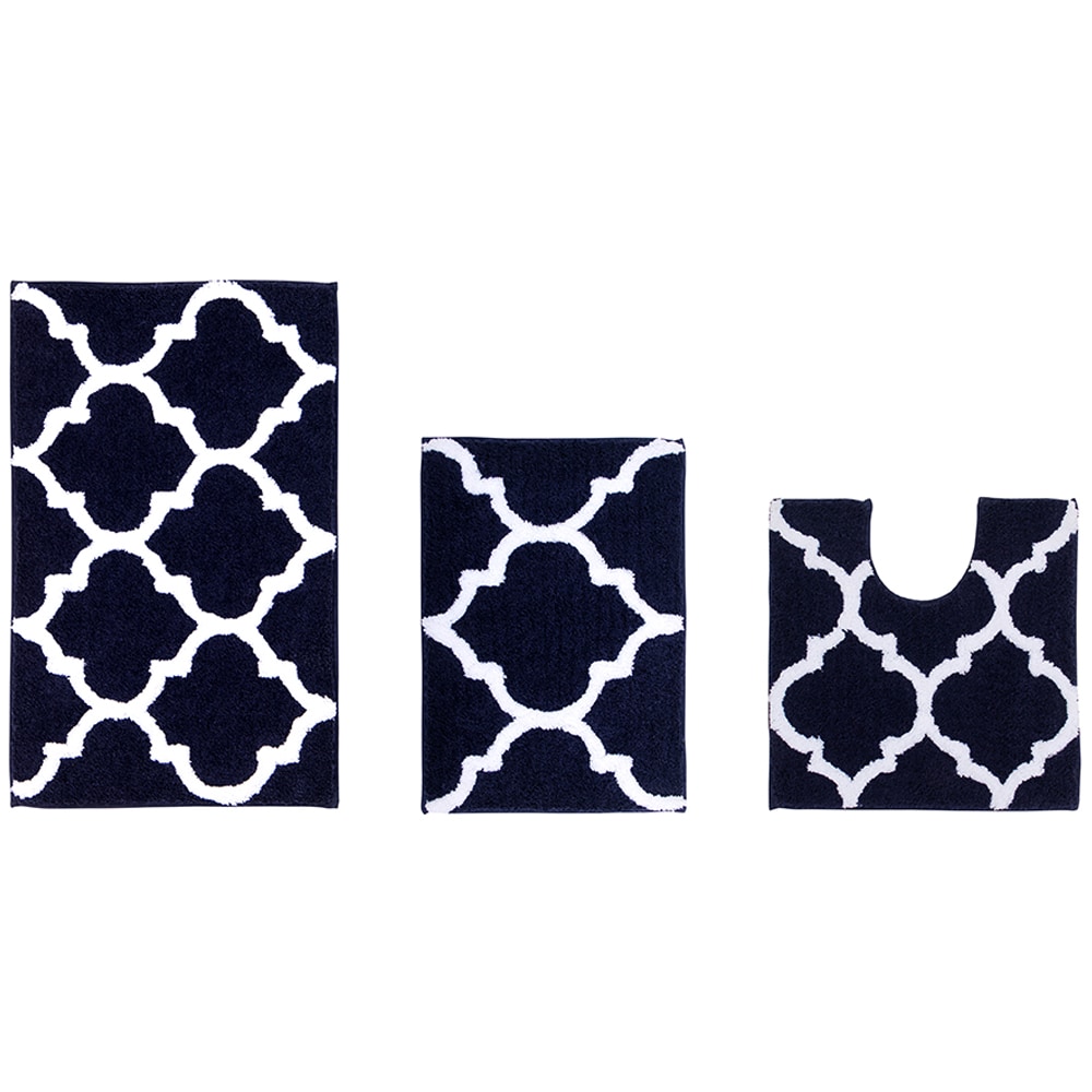 Better Trends BAMA3PC172021NV 34-Inches x 21-Inches Navy Polyester Bath rug