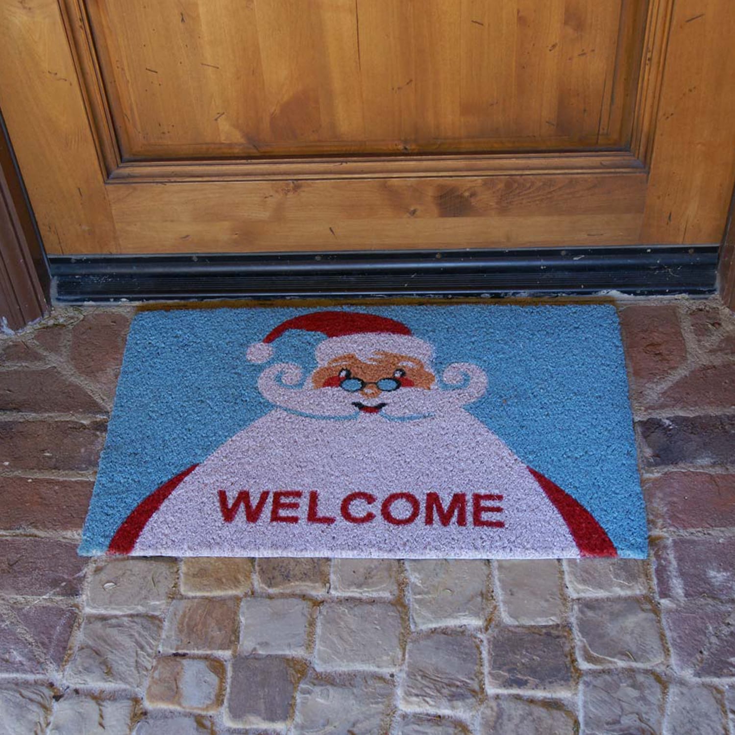 Doormat Santa Claus Front Door Entrance Rug, Non Slip Rubber Back