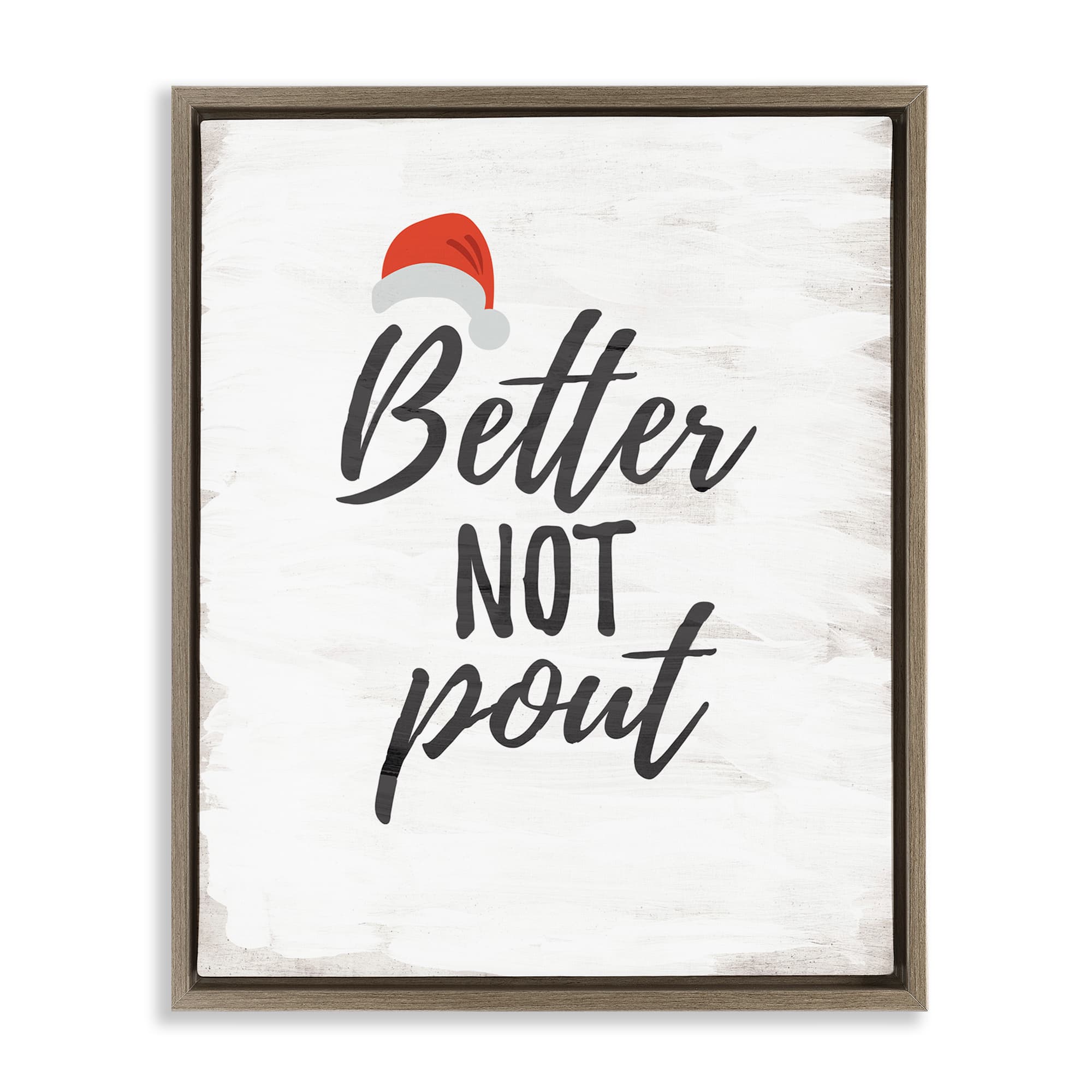 Stupell Industries BT-543-FFE-24X30 Festive Better Not Pout Floating Frame design by Lauren Rader