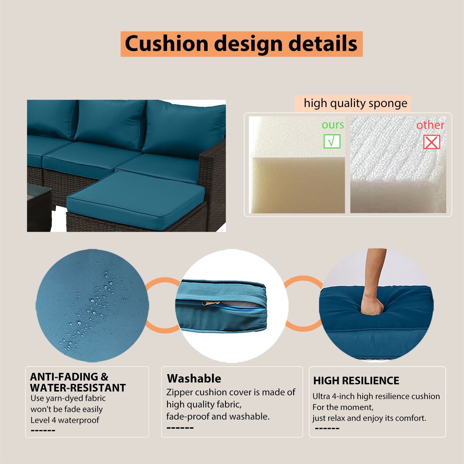 Runesay QCPATIO-25 Patio-Sofas-Daybeds - View #7