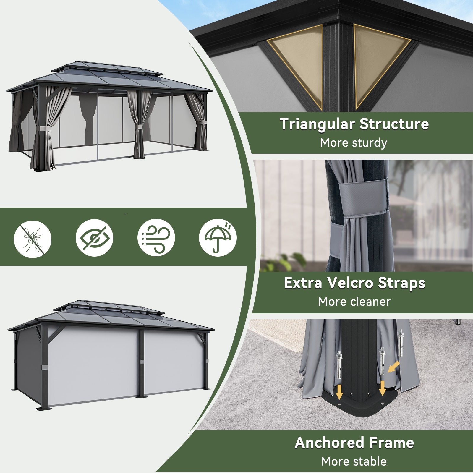 AOXUN AX-409G16 Wood-Resin-Gazebos - View #5
