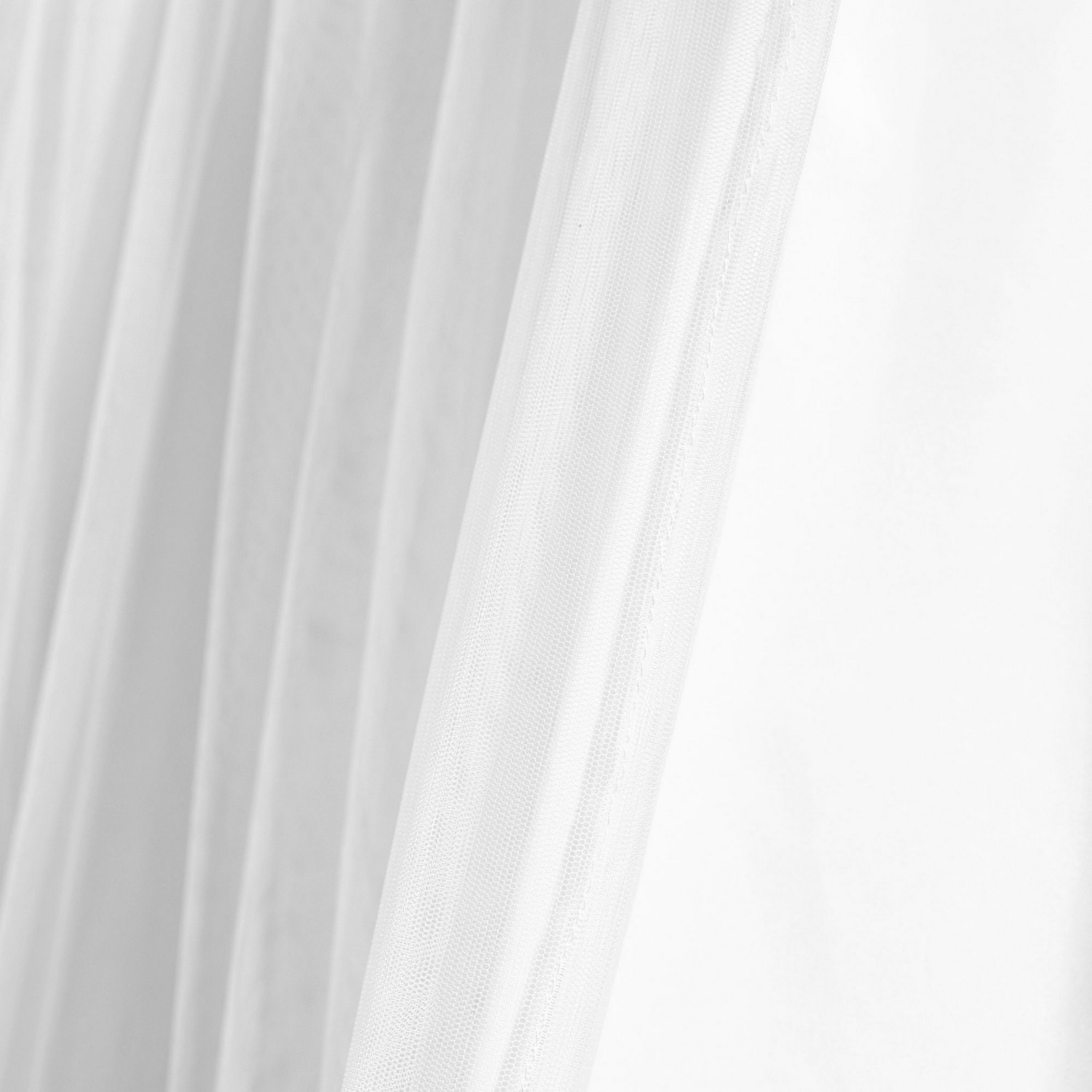 White Sheer Polyester Rod Pocket Window Curtains