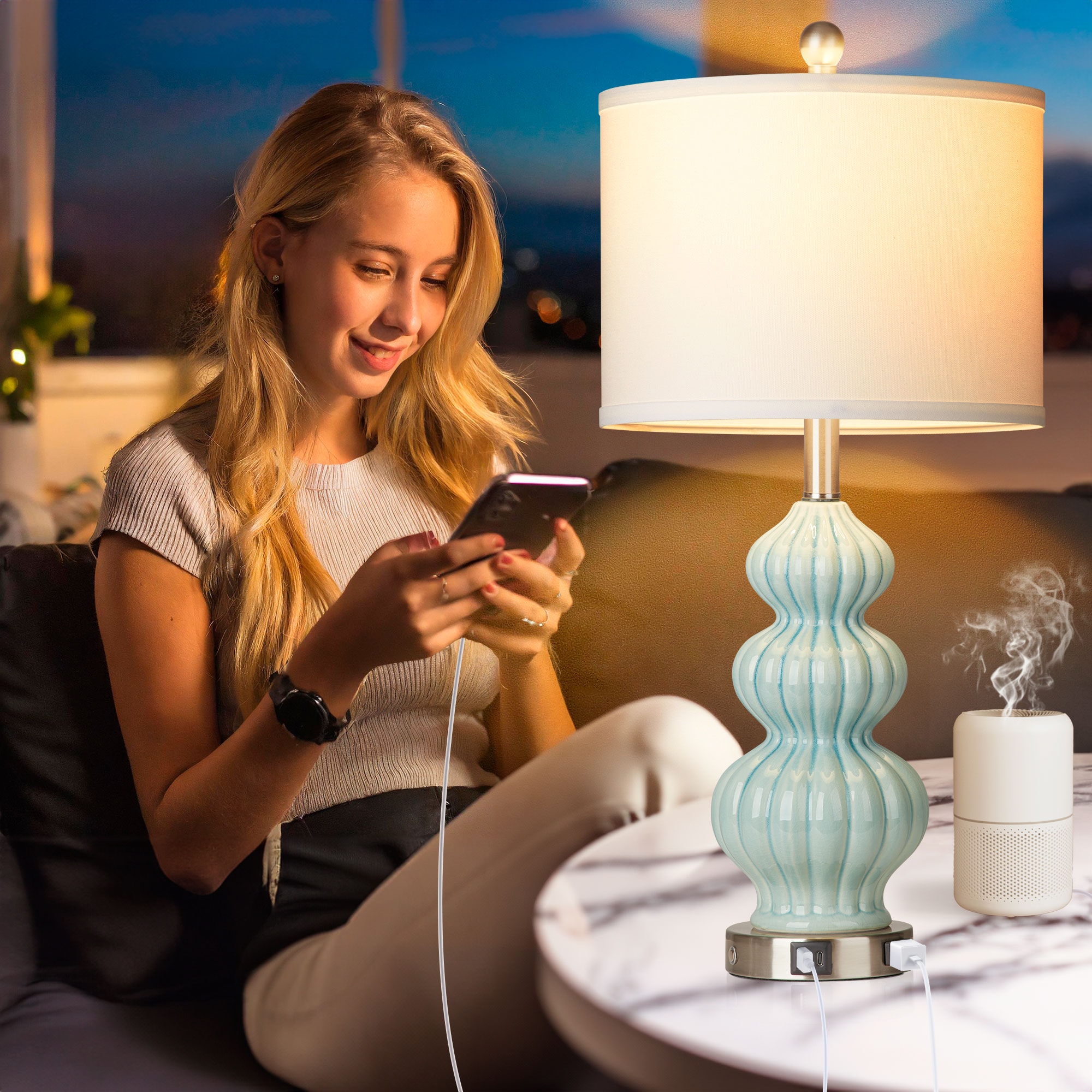 UrFurnishings TD-248 Table-Lamps - View #2