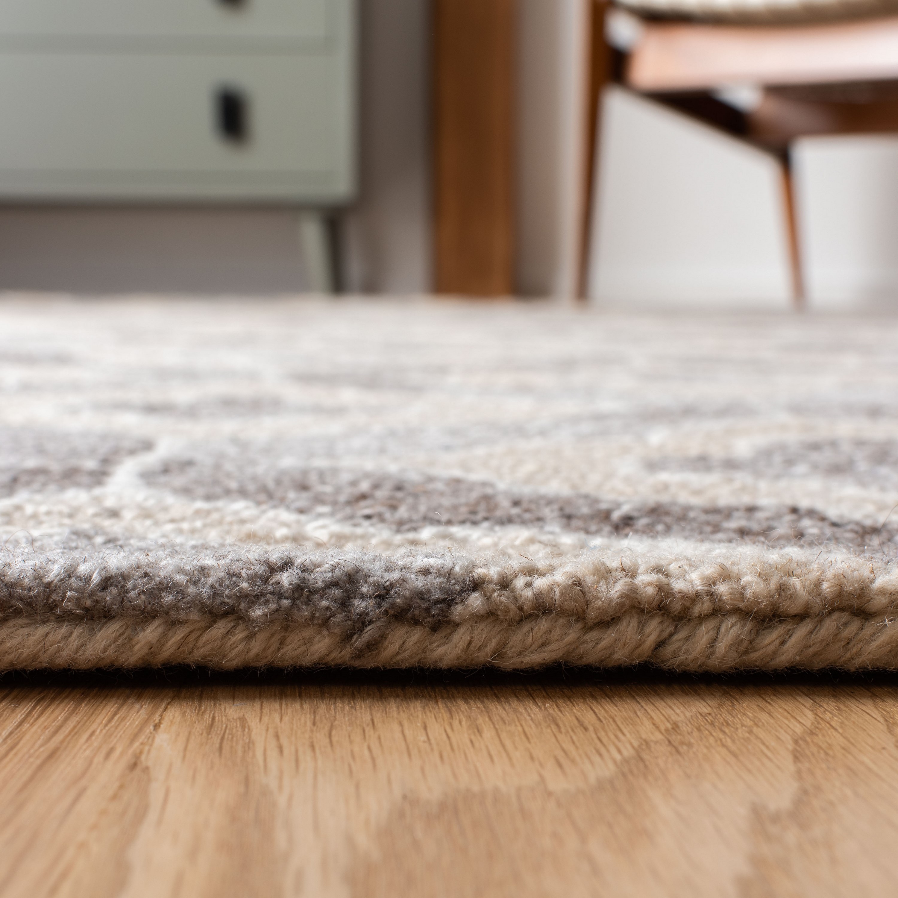 Handmade Gray Abstract Wool Area Rug 8' x 10'