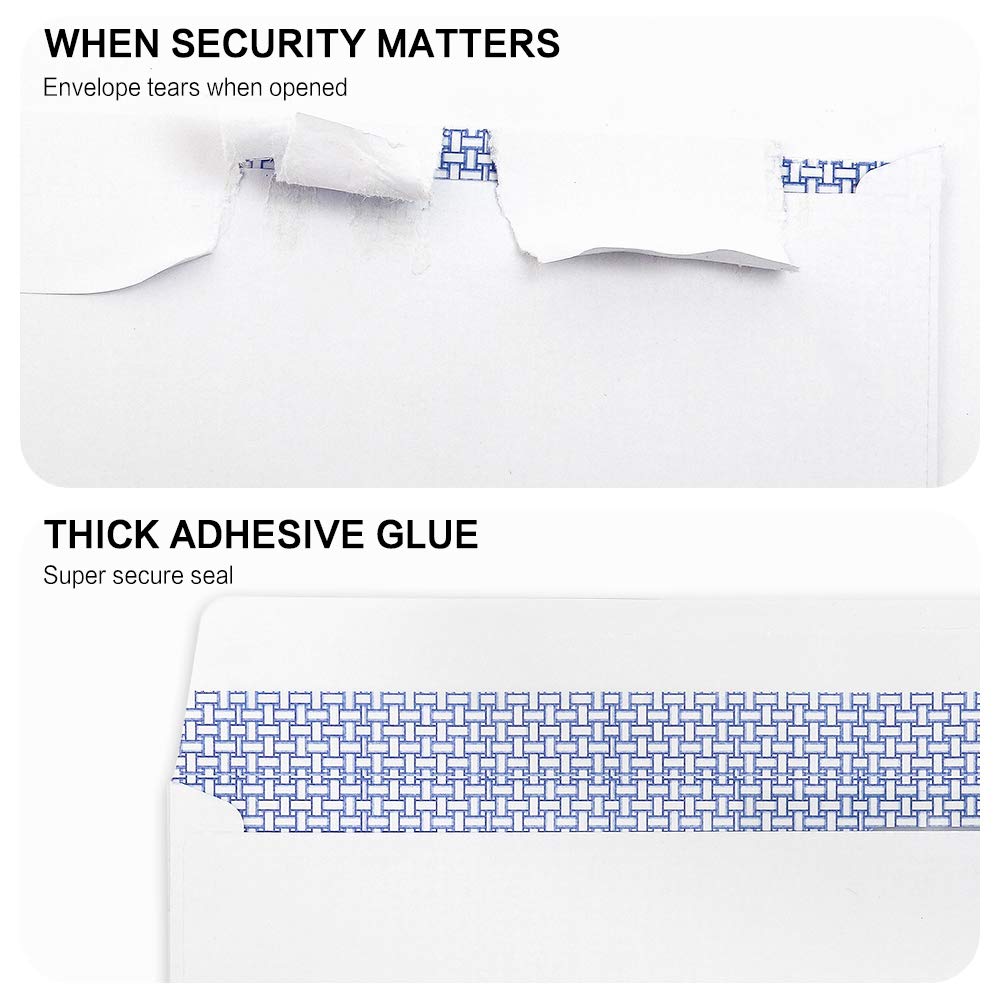 UUDULY 500 Pack Number 10 Double Window Security Self Seal Envelopes ...