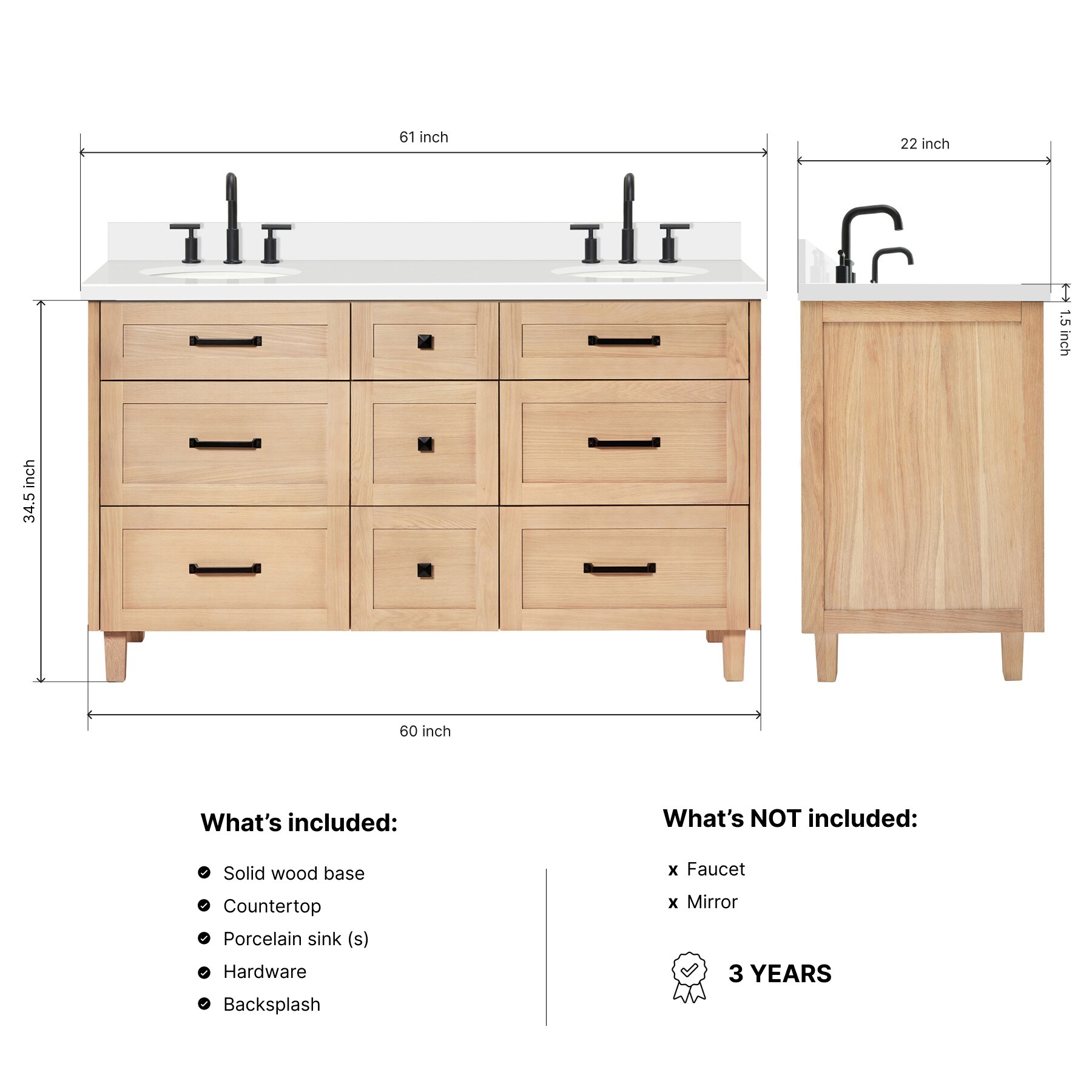 ARIEL B61DWQOVOWOA Bath-Vanity-Combo - View #4