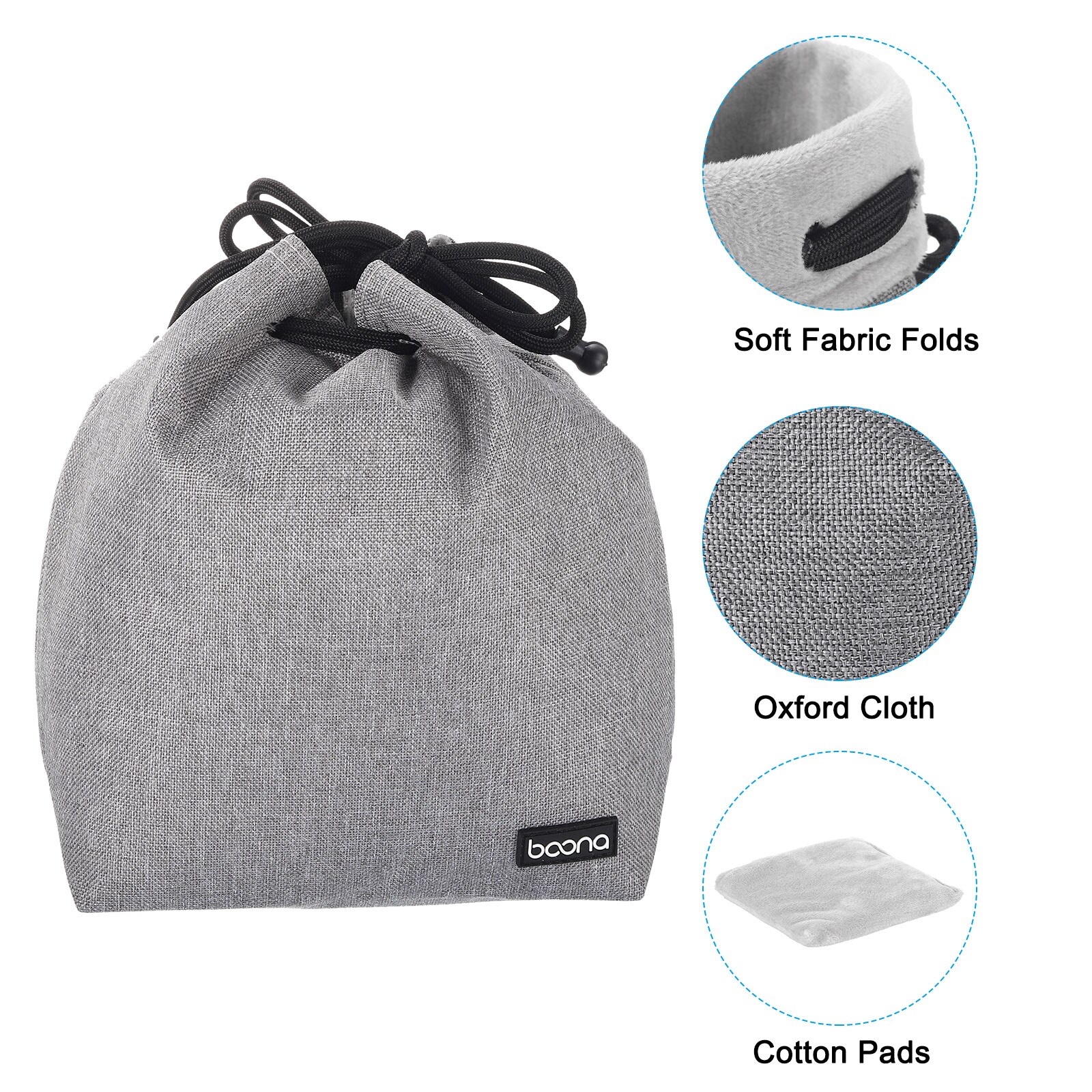 PATIKIL Soft Drawstring Lens Case Lens Pouch Bag with Cotton Pad 5.91 x ...