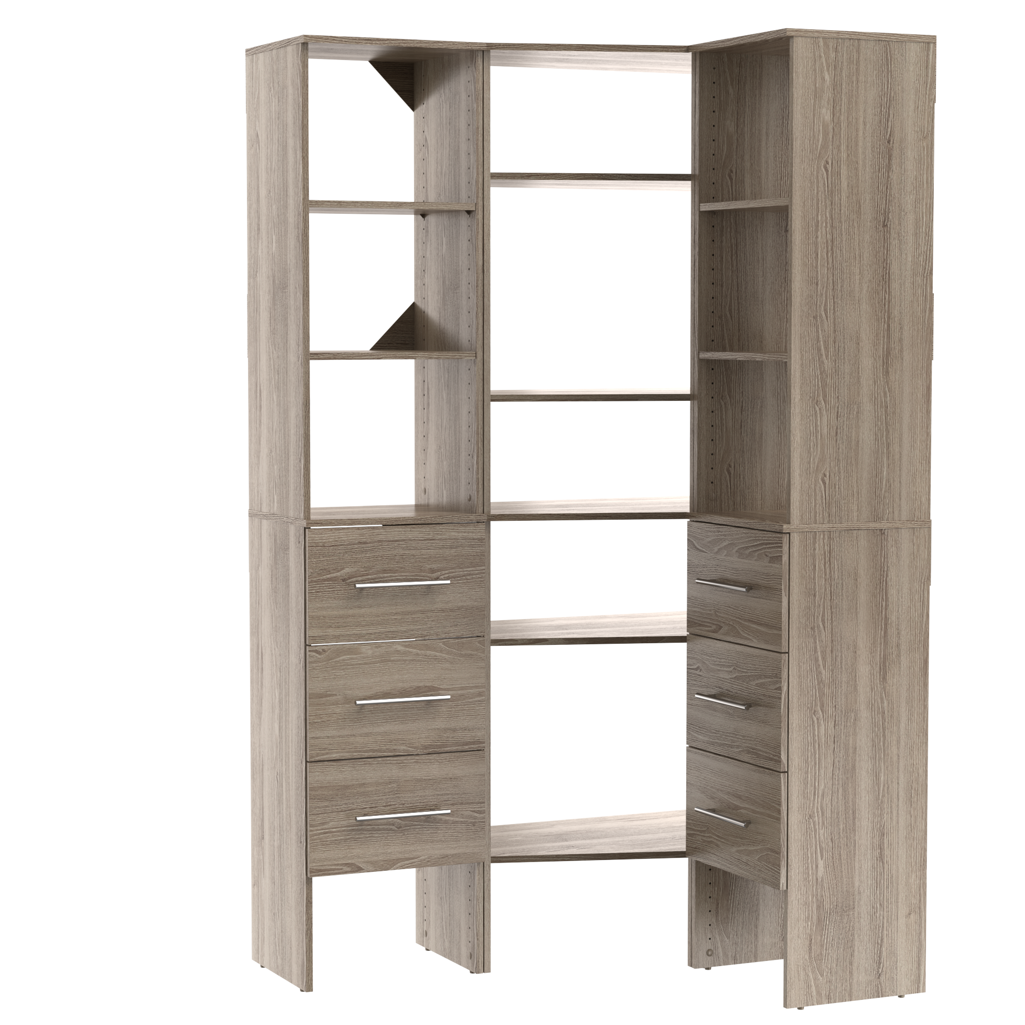 ClosetMaid 10000-04131 BrightWood Kit 10.7-Feet to 10.6-Feet W x 7-Feet H Latte Solid Shelving Wood Closet System