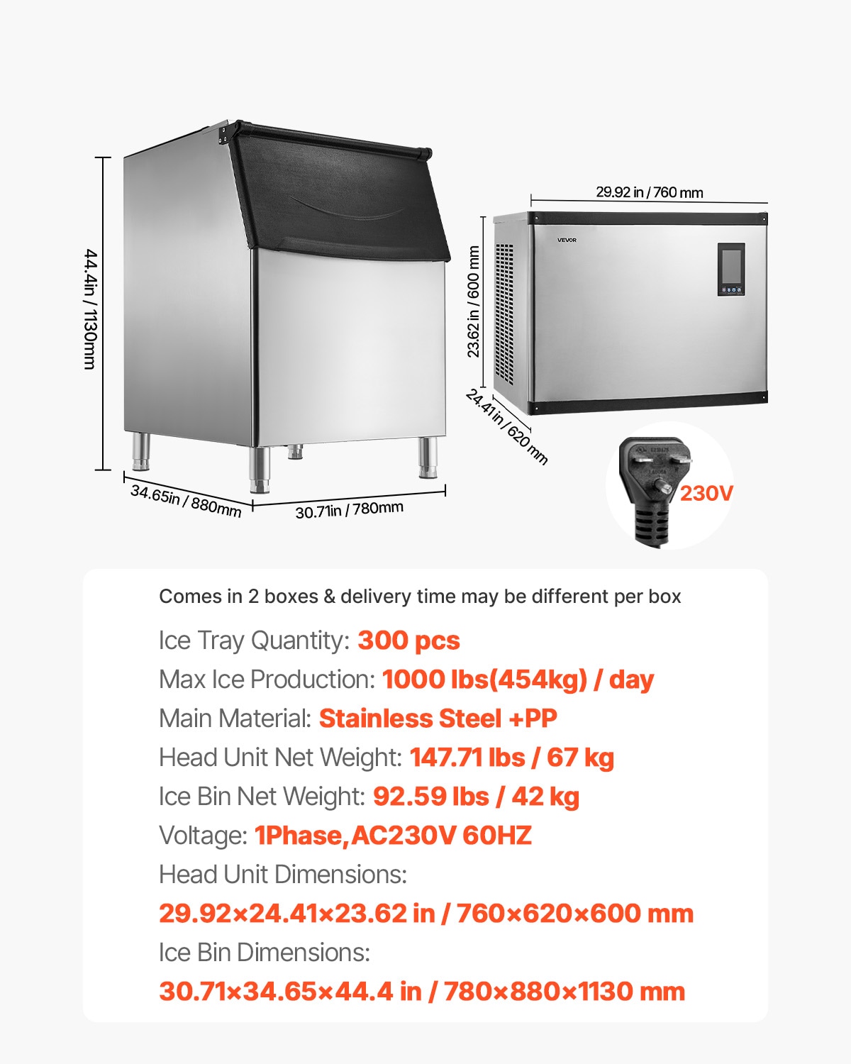 VEVOR ZBJLB-400T-ZH0001V1 Commercial-Ice-Makers - View #8