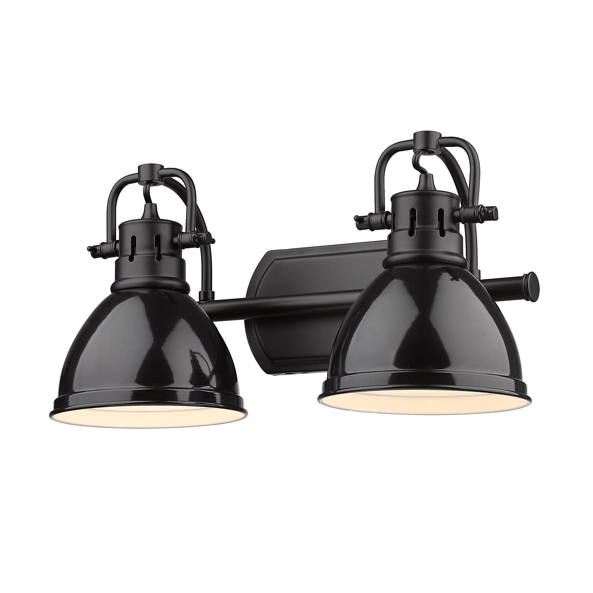 Golden Lighting 3602-BA2 BLK-BK Duncan 16.5-in 2 -Light Matte Black Industrial Vanity light