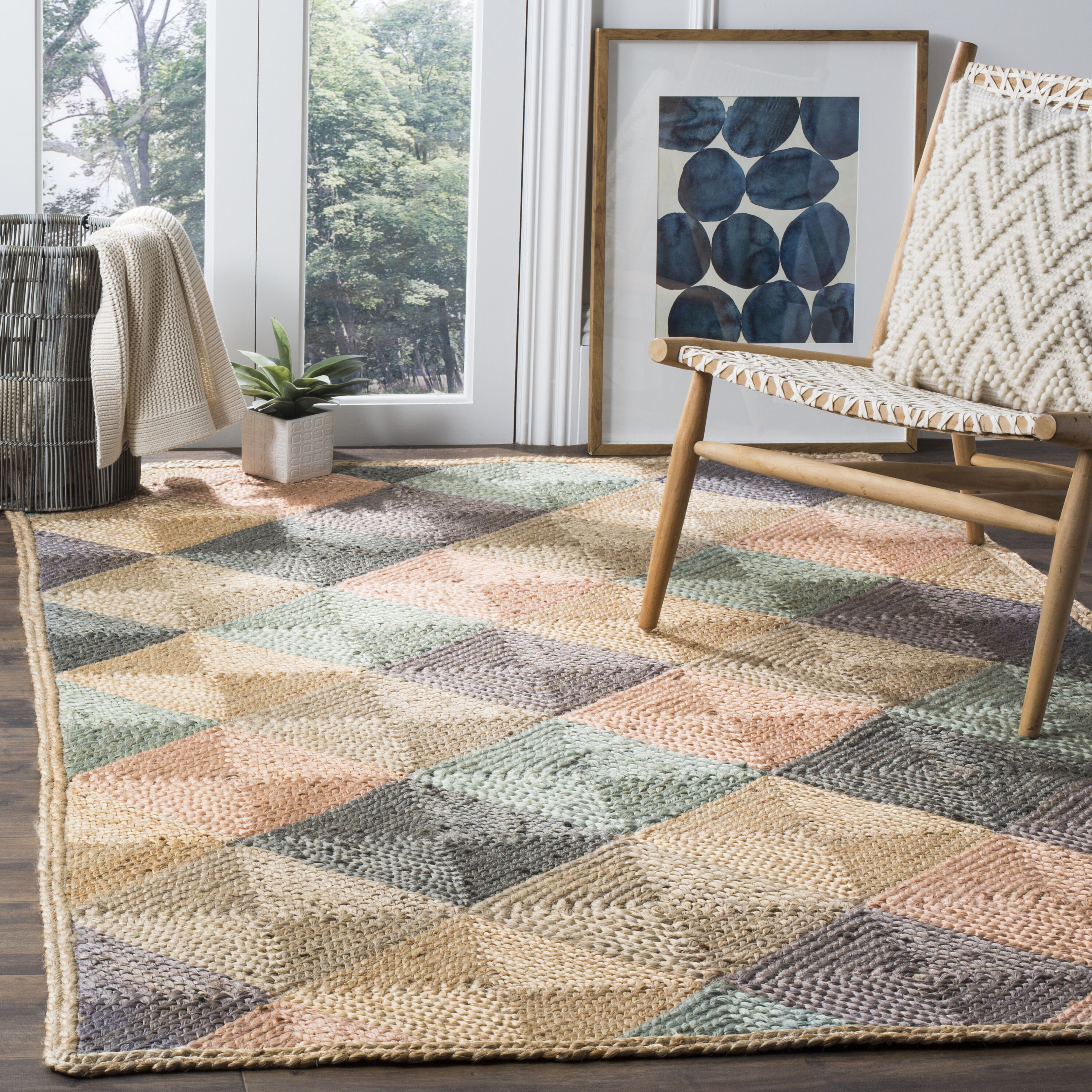 Handmade Multi-Color Jute and Sisal 4' x 6' Area Rug