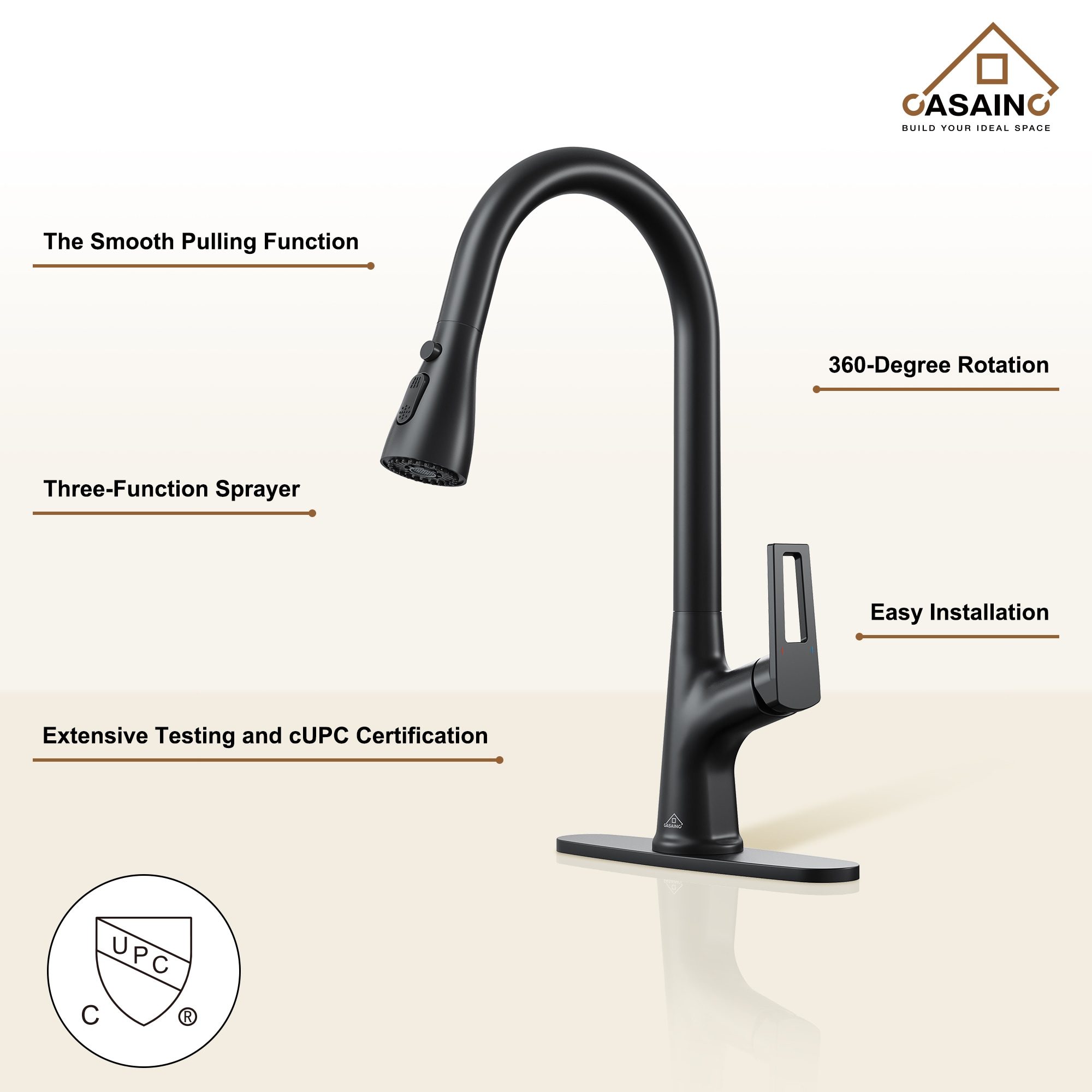 UPC Certified Pull Out kitchen faucet outlet