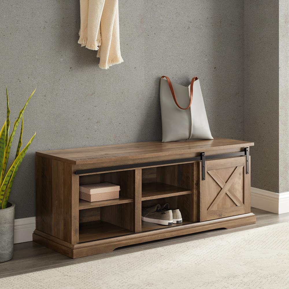 Farmhouse Reclaimed Barnwood Storage Bench at Lowes.com