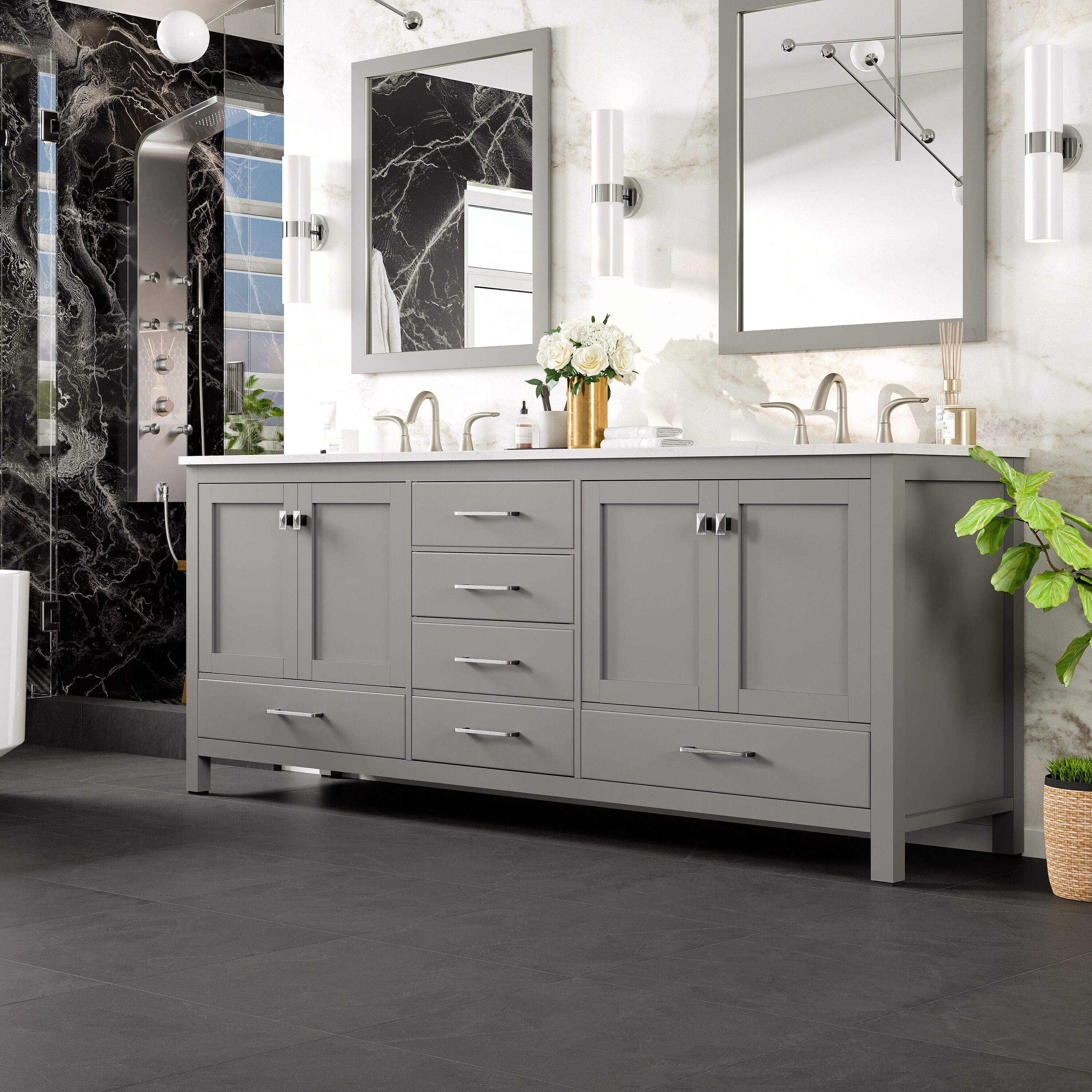 Eviva EVVN412-84GR Bath-Vanity-Combo - View #2