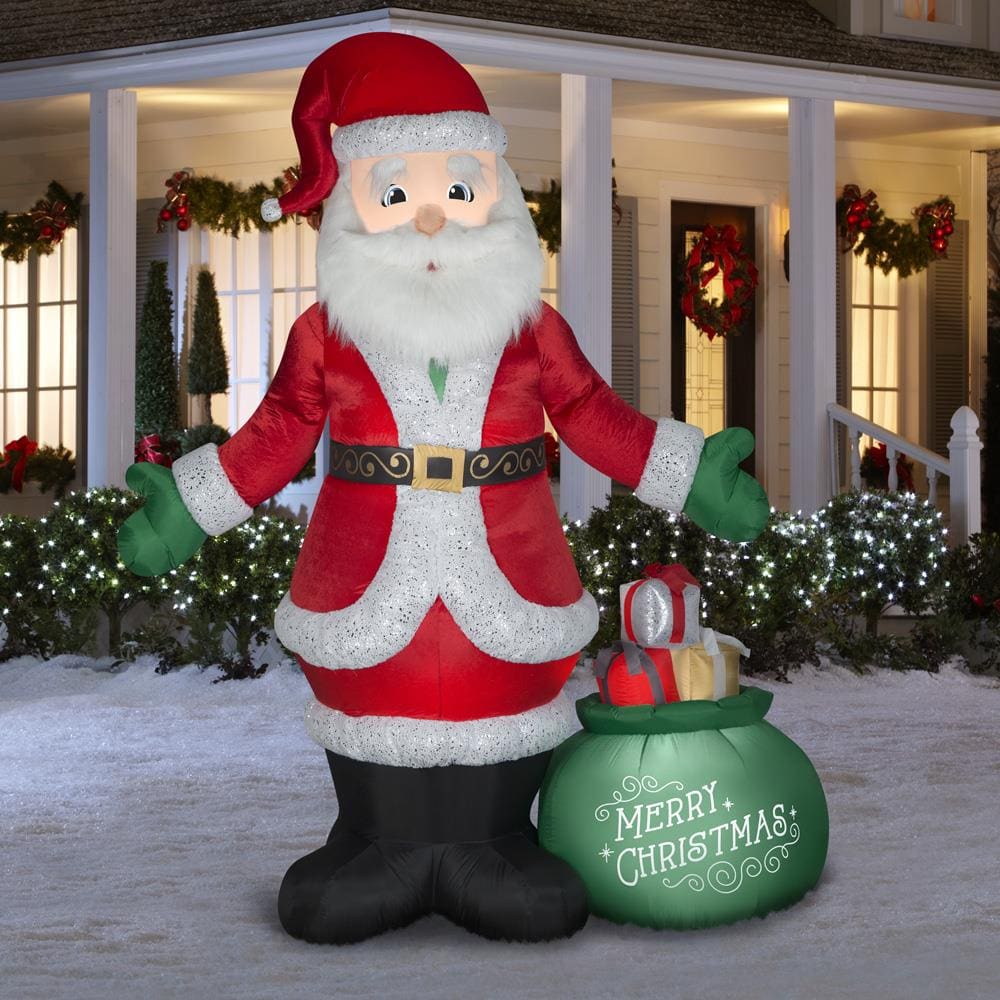 Trim A Home outlets 8.5 FT Outdoor Large Inflatable Santa W/ Box Works