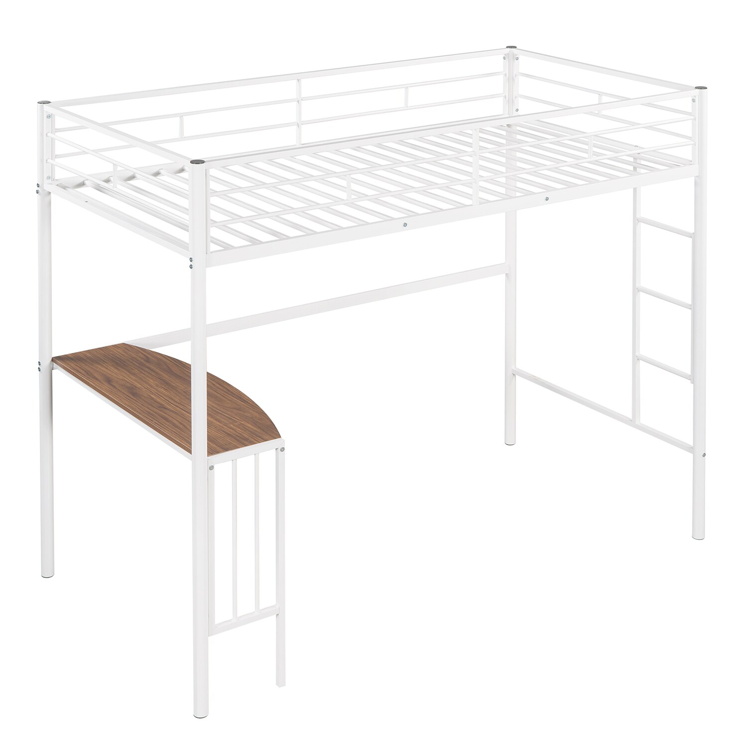 Mondawe White Twin Loft Bunk Bed in the Bunk Beds department at Lowes.com