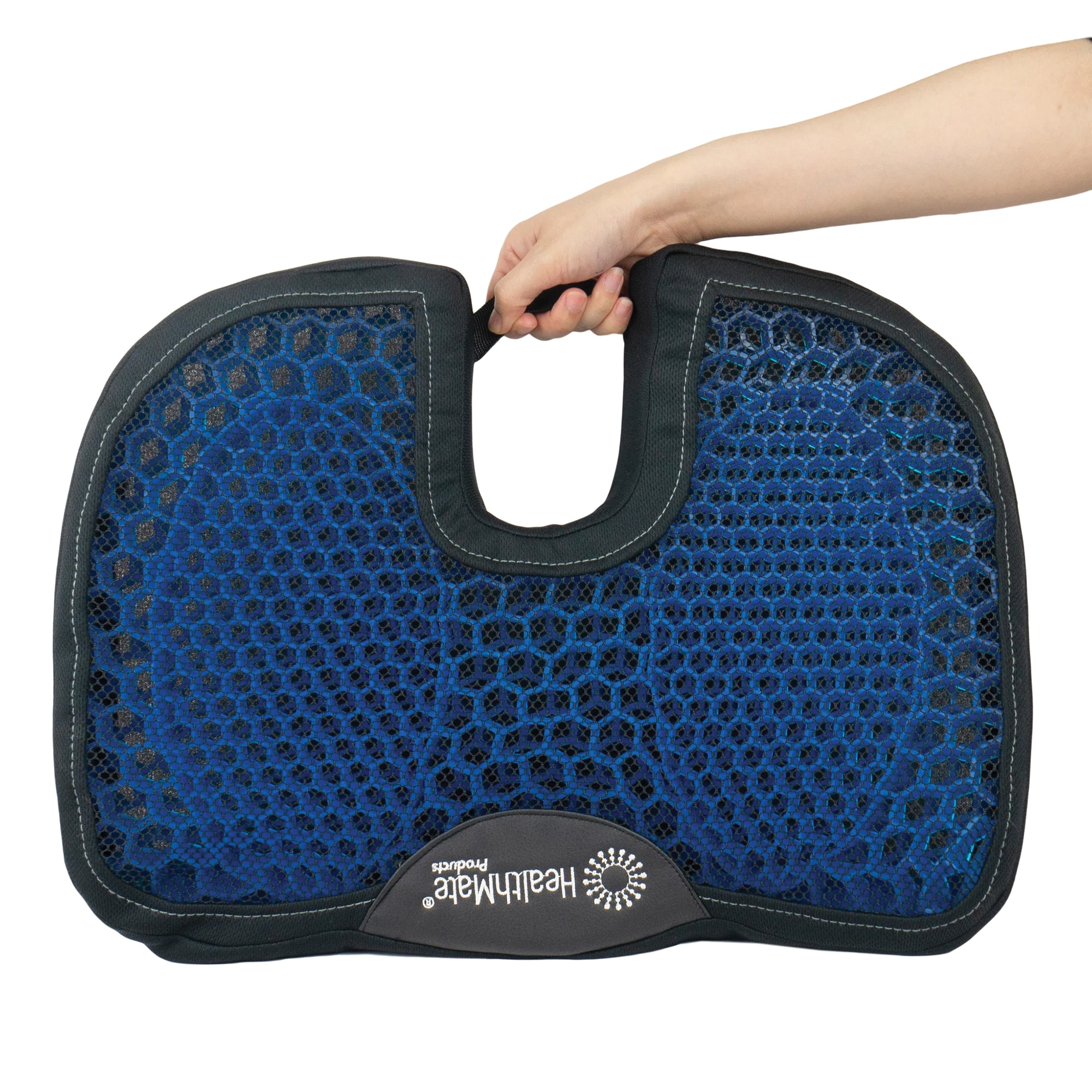 HealthMate Black Polyester Seat Cushion for Car - Provides Coccyx