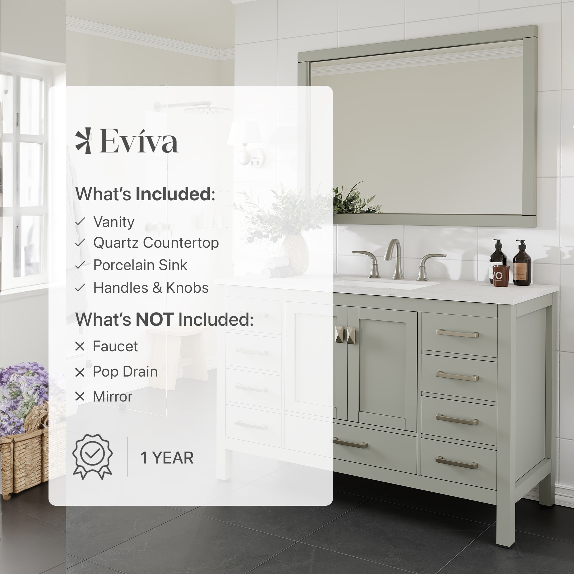 Eviva EVVN412-54GR-Q Bath-Vanity-Combo - View #7