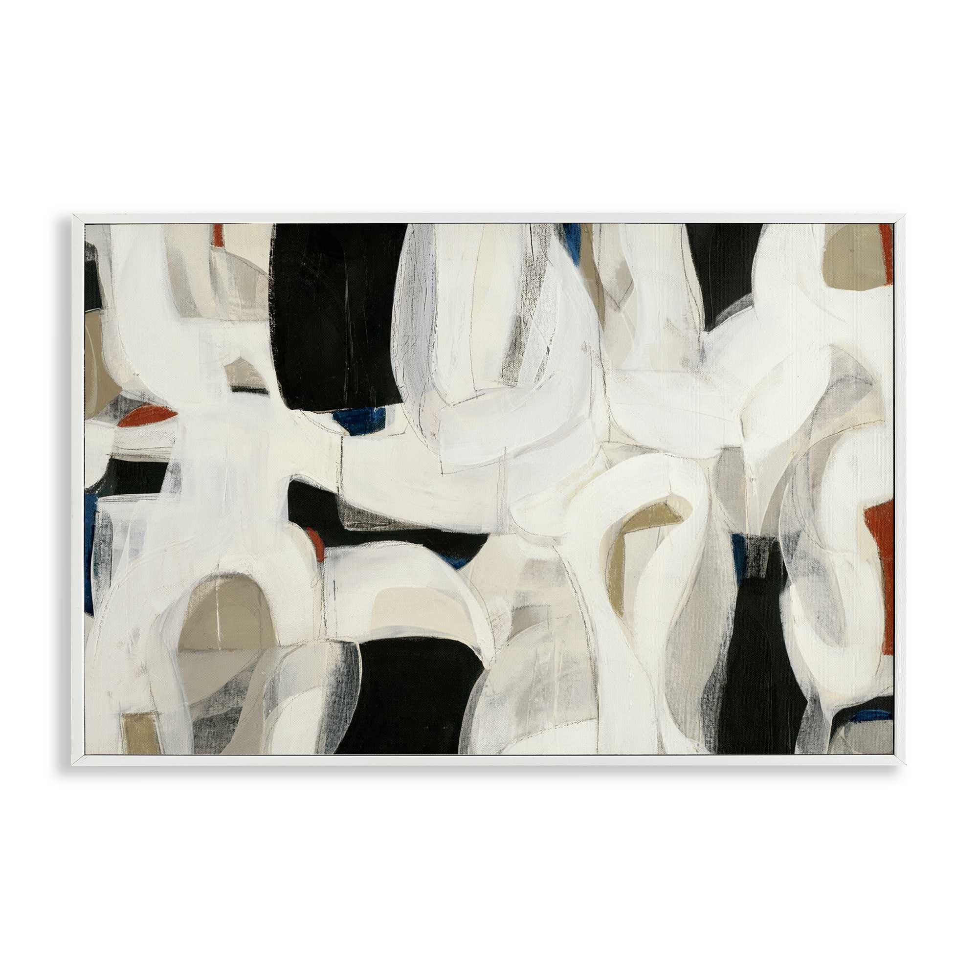Stupell Industries BS-618-WFR-16X24 Dynamic Earthy Shapes Framed Giclee design by Kippi Leonard