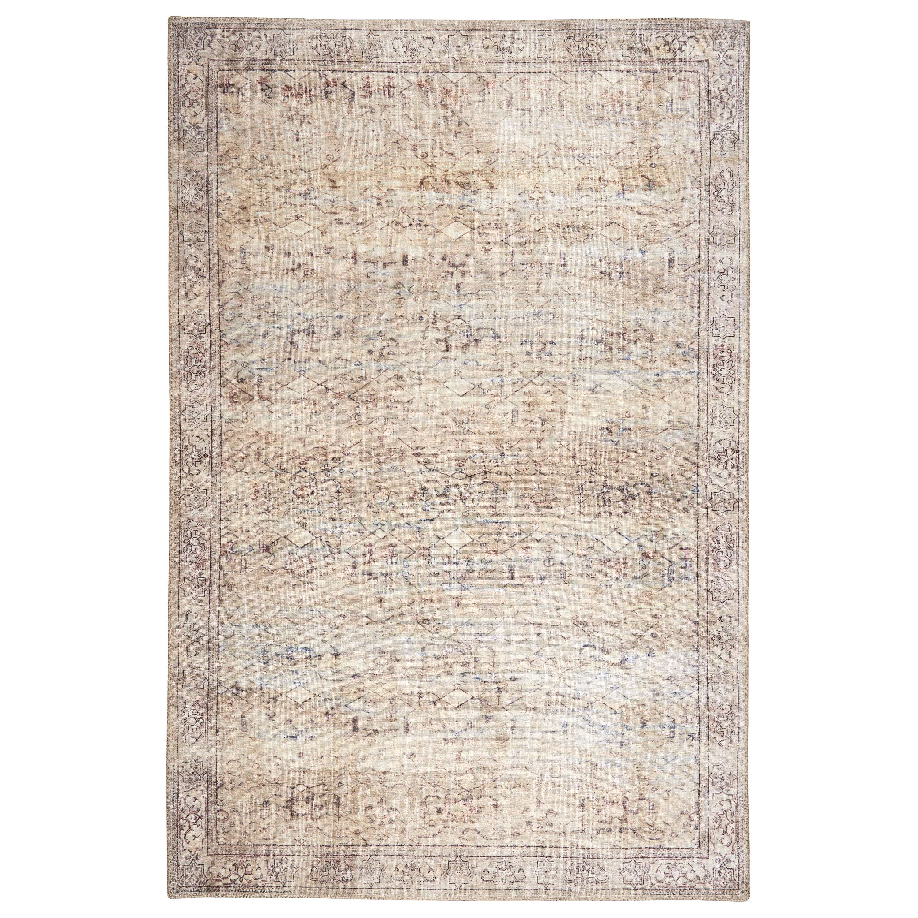 Obeetee BGN84B61506NTR Bergen 9 x 12 (ft) Loomed Natural Rectangular Indoor Medallion Machine washable Pet Friendly Area rug