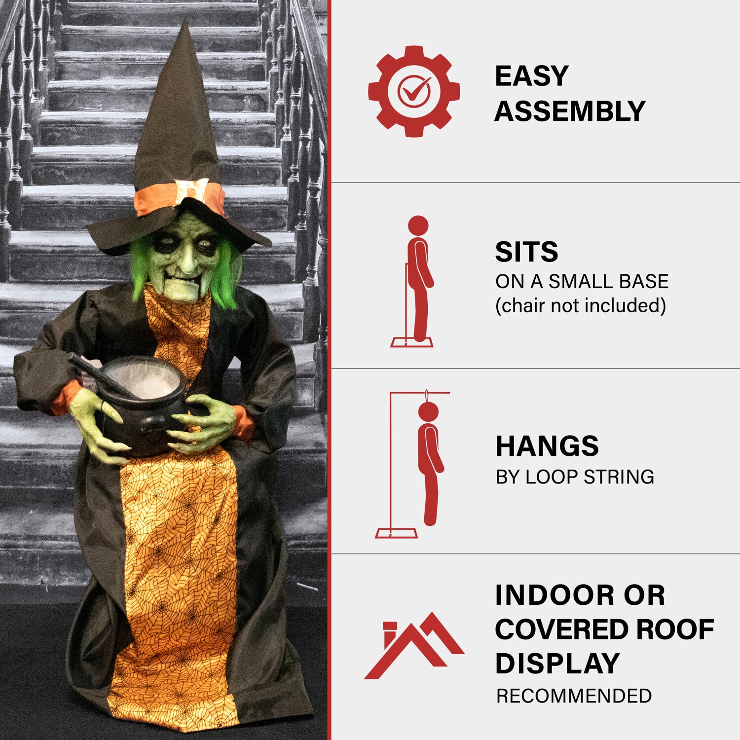 Haunted Hill Farm HHWITCH-40FLSA Halloween-Animatronics - View #7