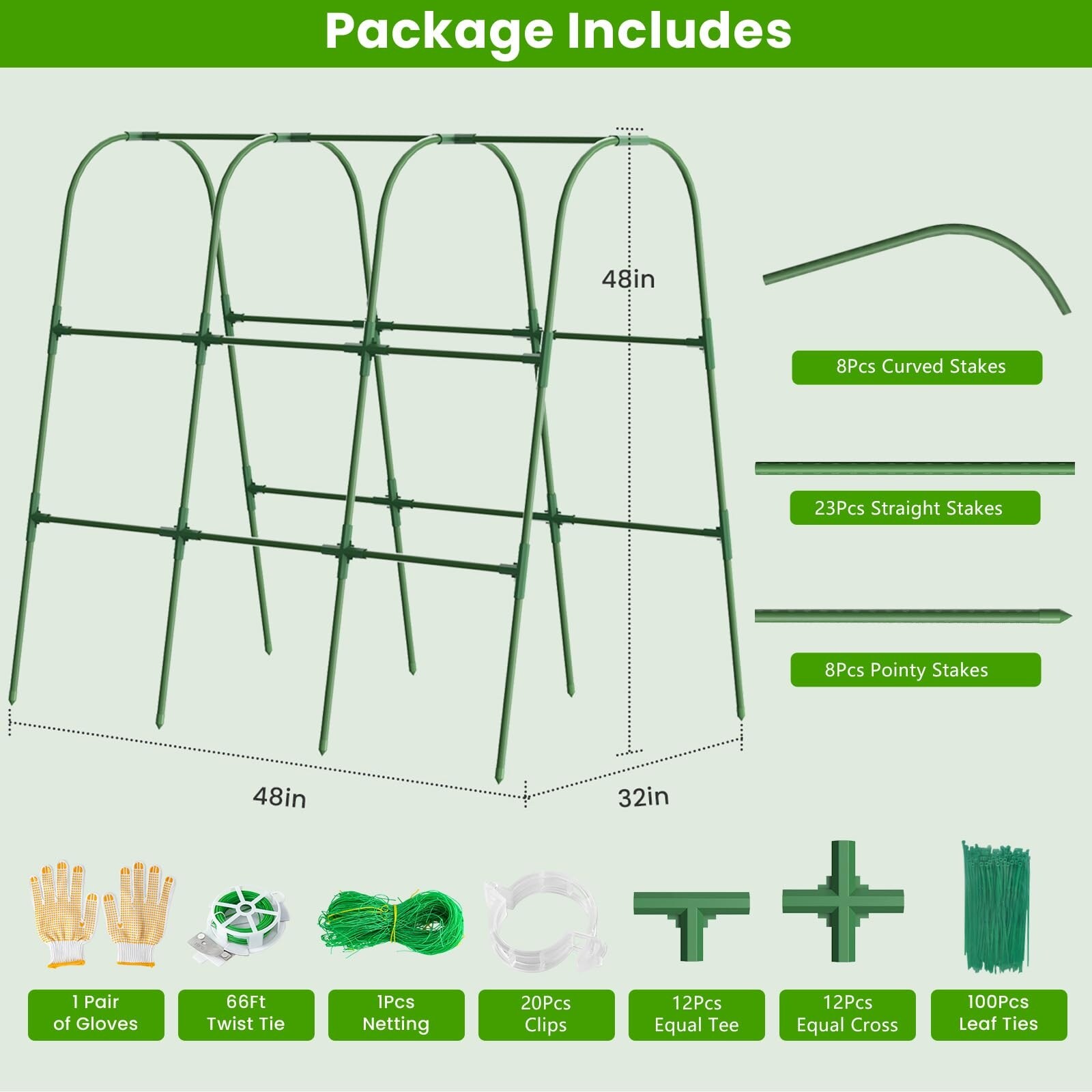 Etokfoks 48 in Metal U Frame Rustproof Arch Trellis for Climbing Plants ...