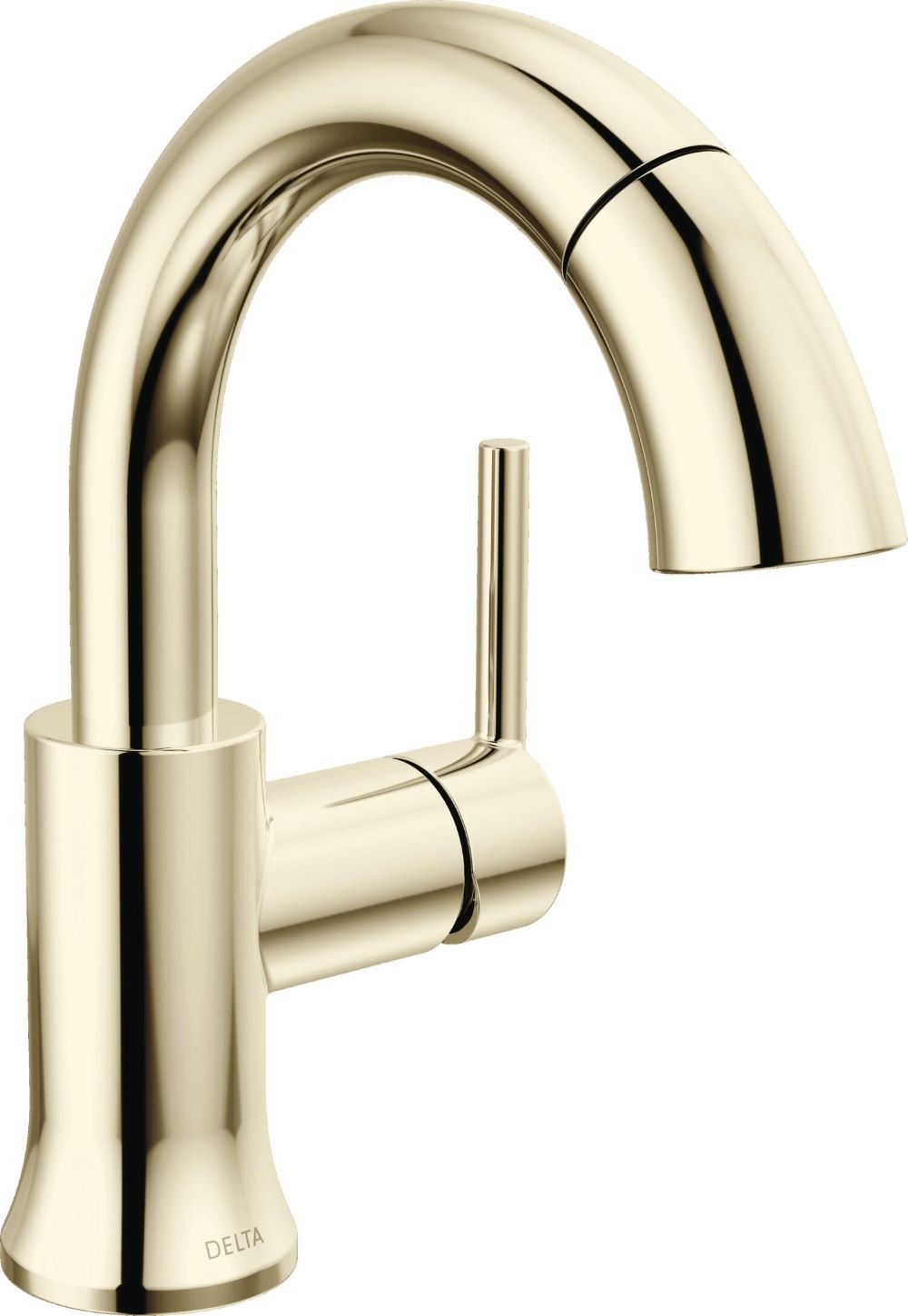 Delta 559HAR-PNPD-DST Trinsic Polished Nickel Single hole 1-handle WaterSense Mid-arc Residential Handle Pull-down Bathroom Sink Faucet with Drain