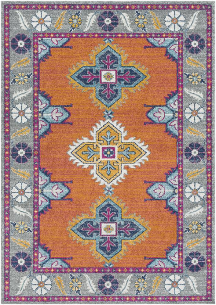 Surya HAP1035-710103 Harput 8 X 10 (ft) Orange/Grey Floral/Botanical Oriental Area Rug