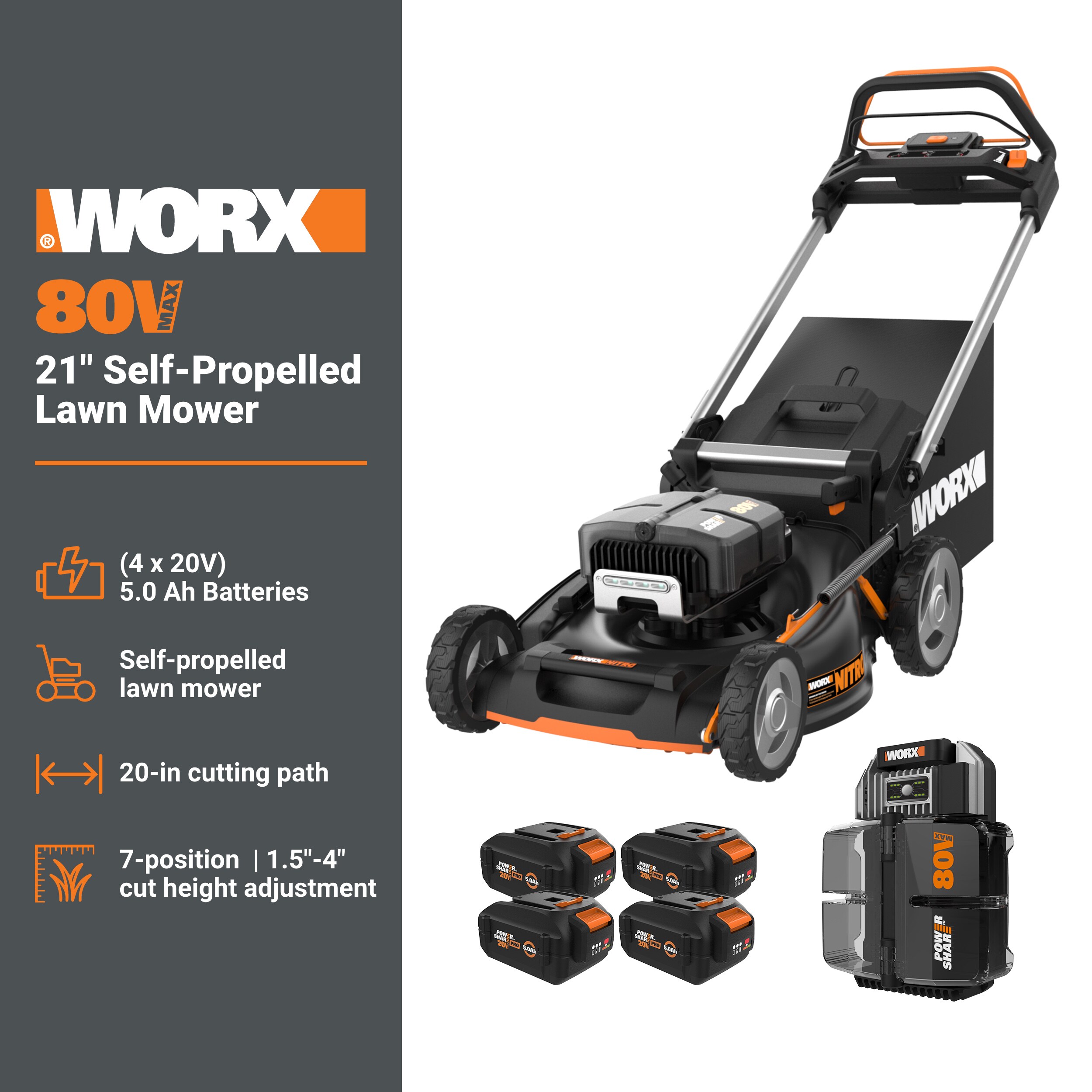WORX WP781 Cordless-Elec-Push-Mowers - View #2