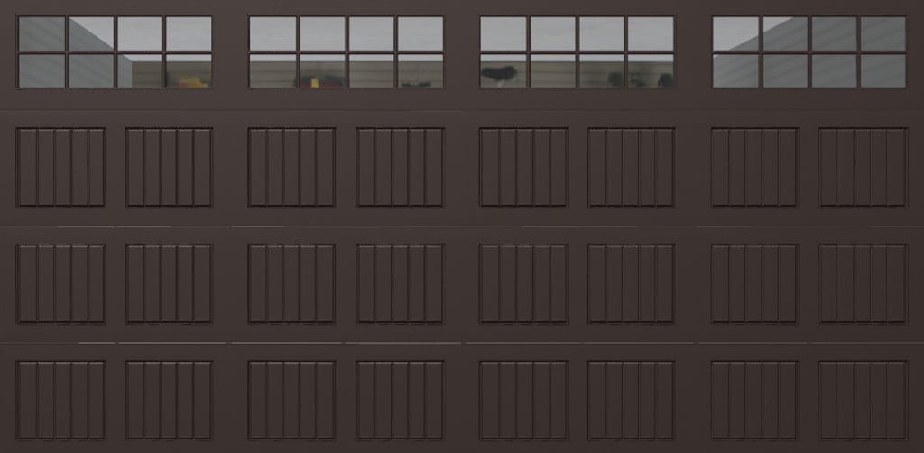 Wayne Dalton 8500SNMABRSTCKIII168 Classic Steel Model 8500 16-ft x 8-ft Insulated Brown Double Garage Door with Windows