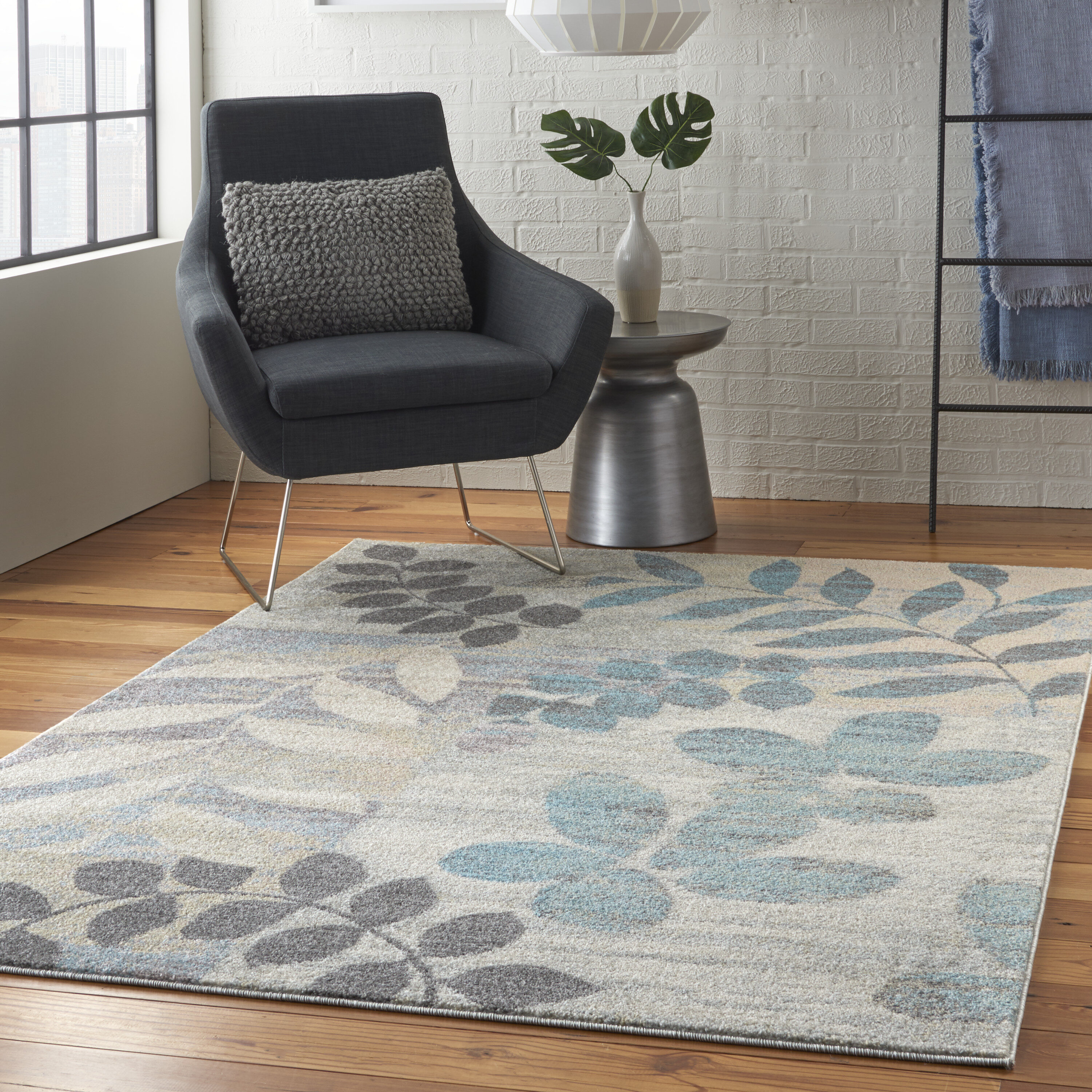 Addison Rugs Cozy Winter 1 ft. 8 in. x 2 ft. 6 in. Blue Indoor
