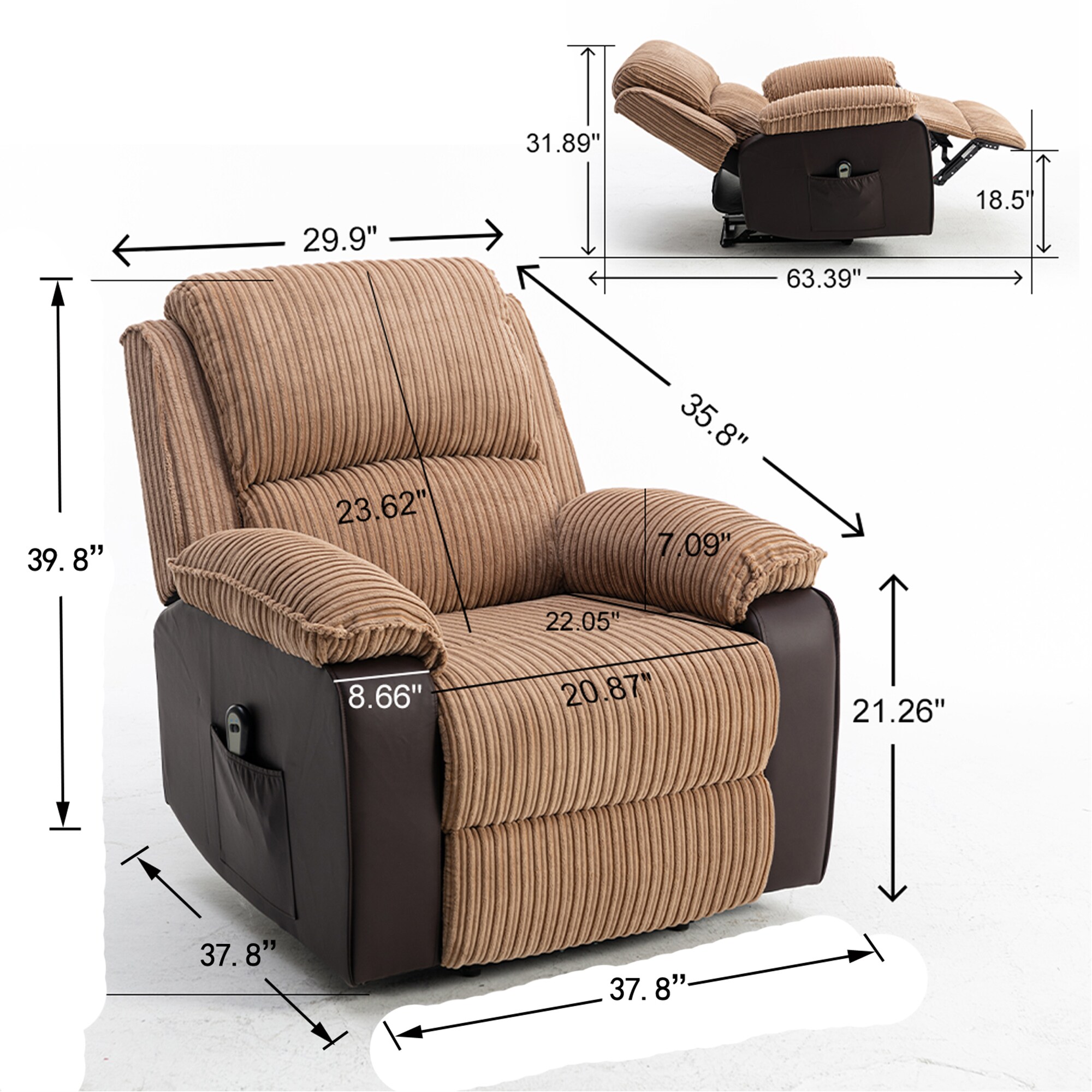 Clihome HQ000003-BWN recliners - View #12