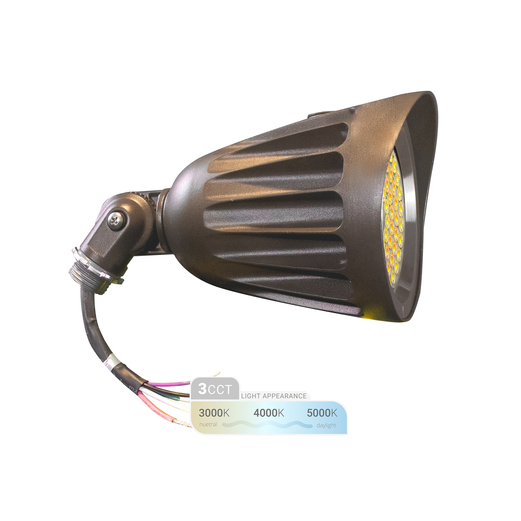 NUWATT 25W LED Spotlight Flood Light 25 Watt Bronze Hardwired LED