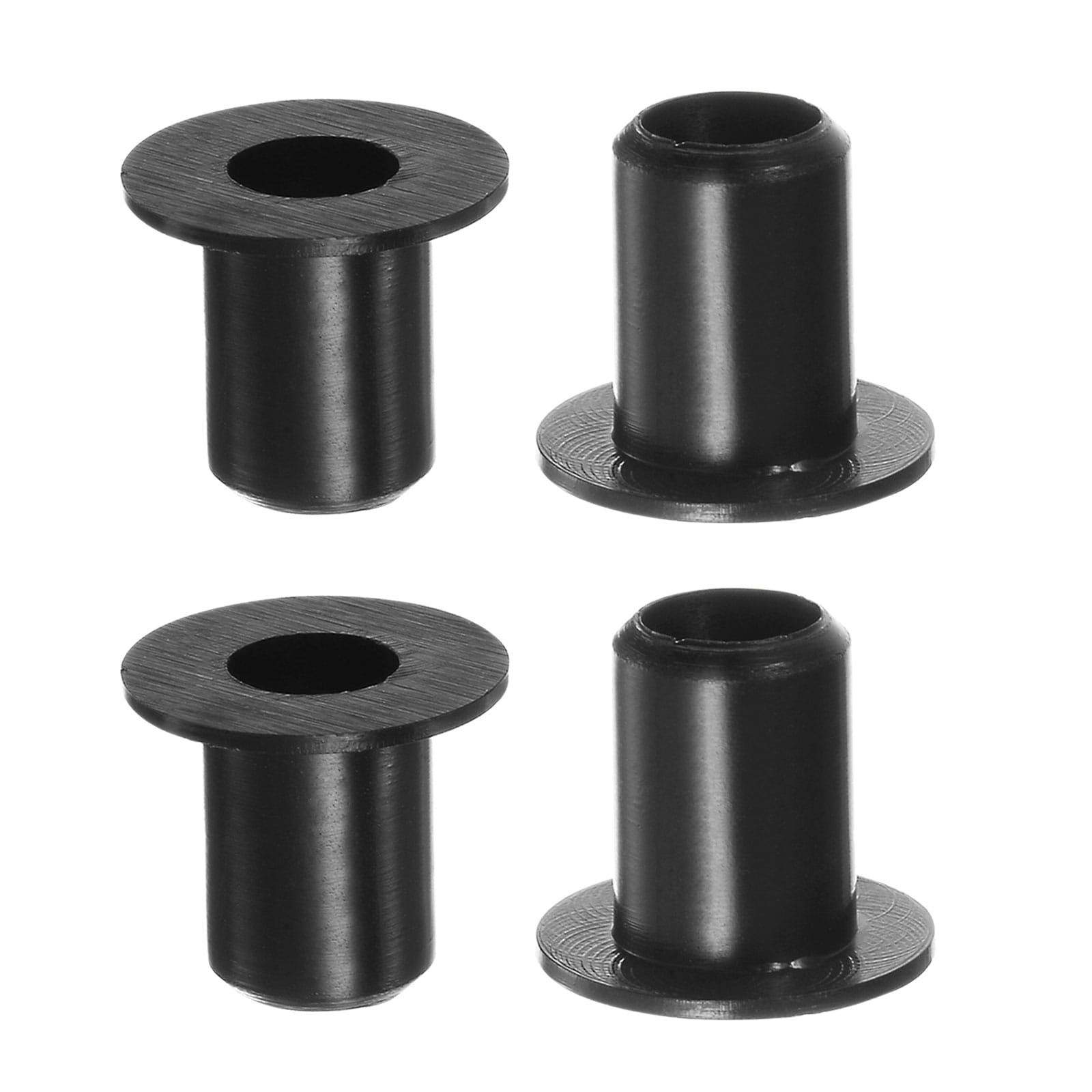 Harfington 4pcs Flanged Sleeve Bearings 6.2mm Bore 8.35mm OD 12mm Length Nylon Bushings for Shaft Black