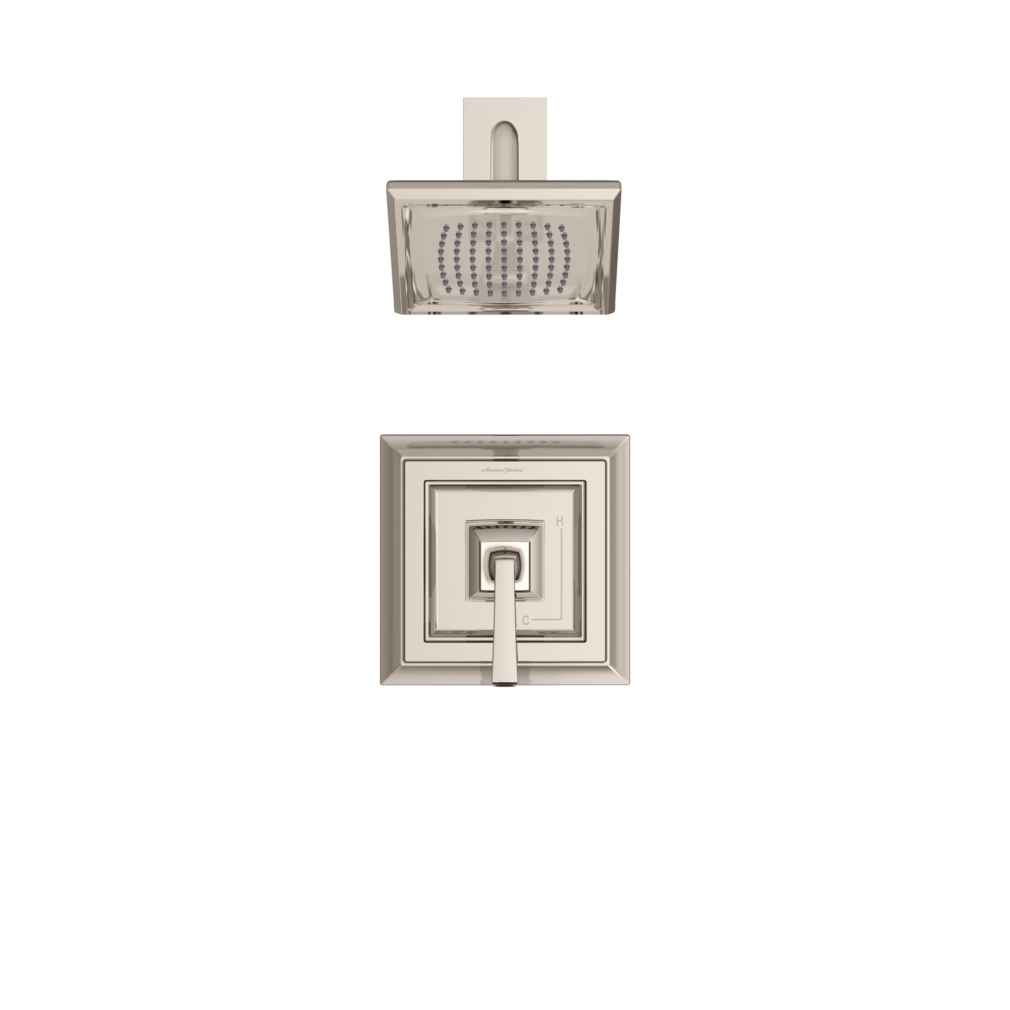 Polished Nickel Wall Mounted Rain Shower Trim Kit
