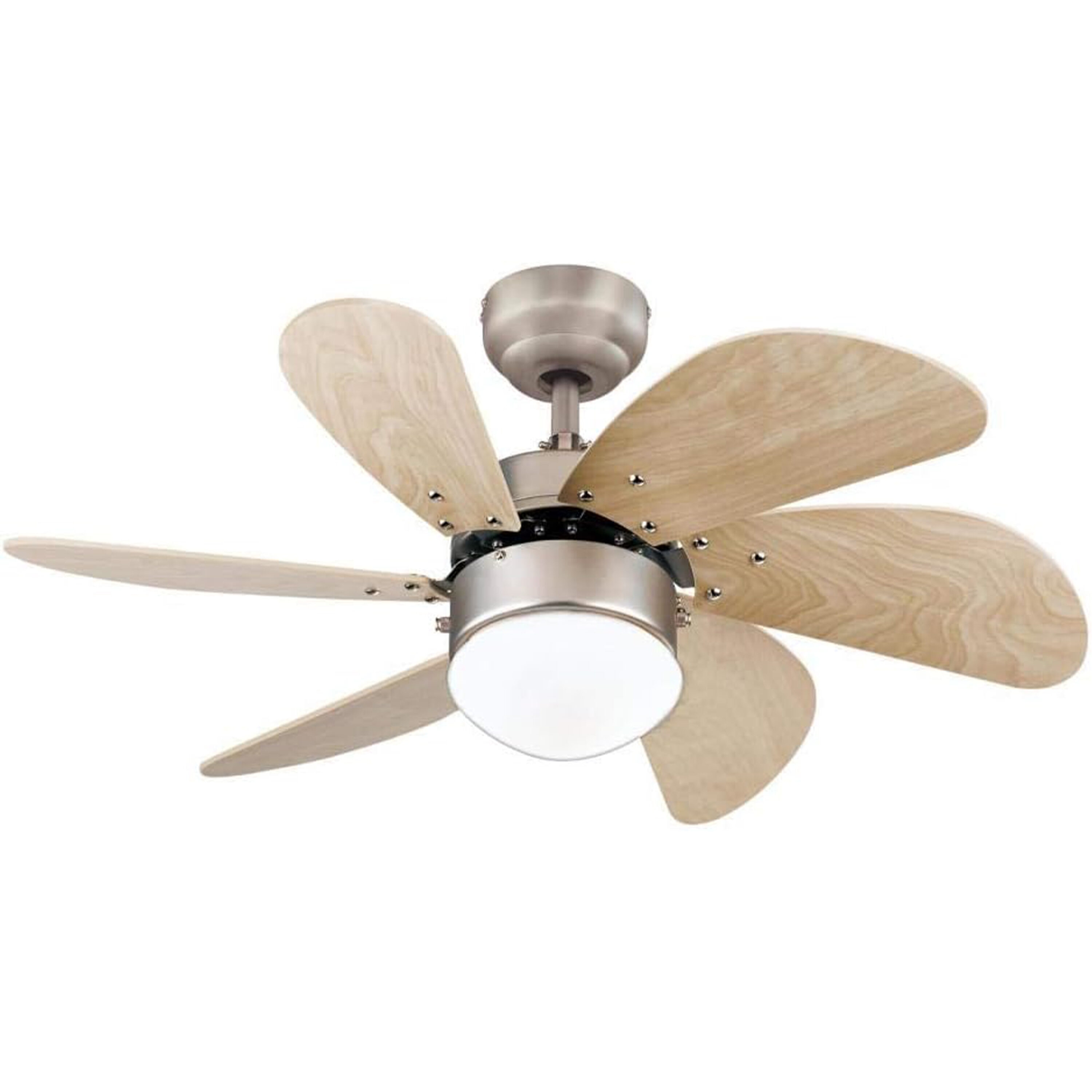 Ciata 30-in White Indoor Ceiling Fan with Light (6-Blade) in the 