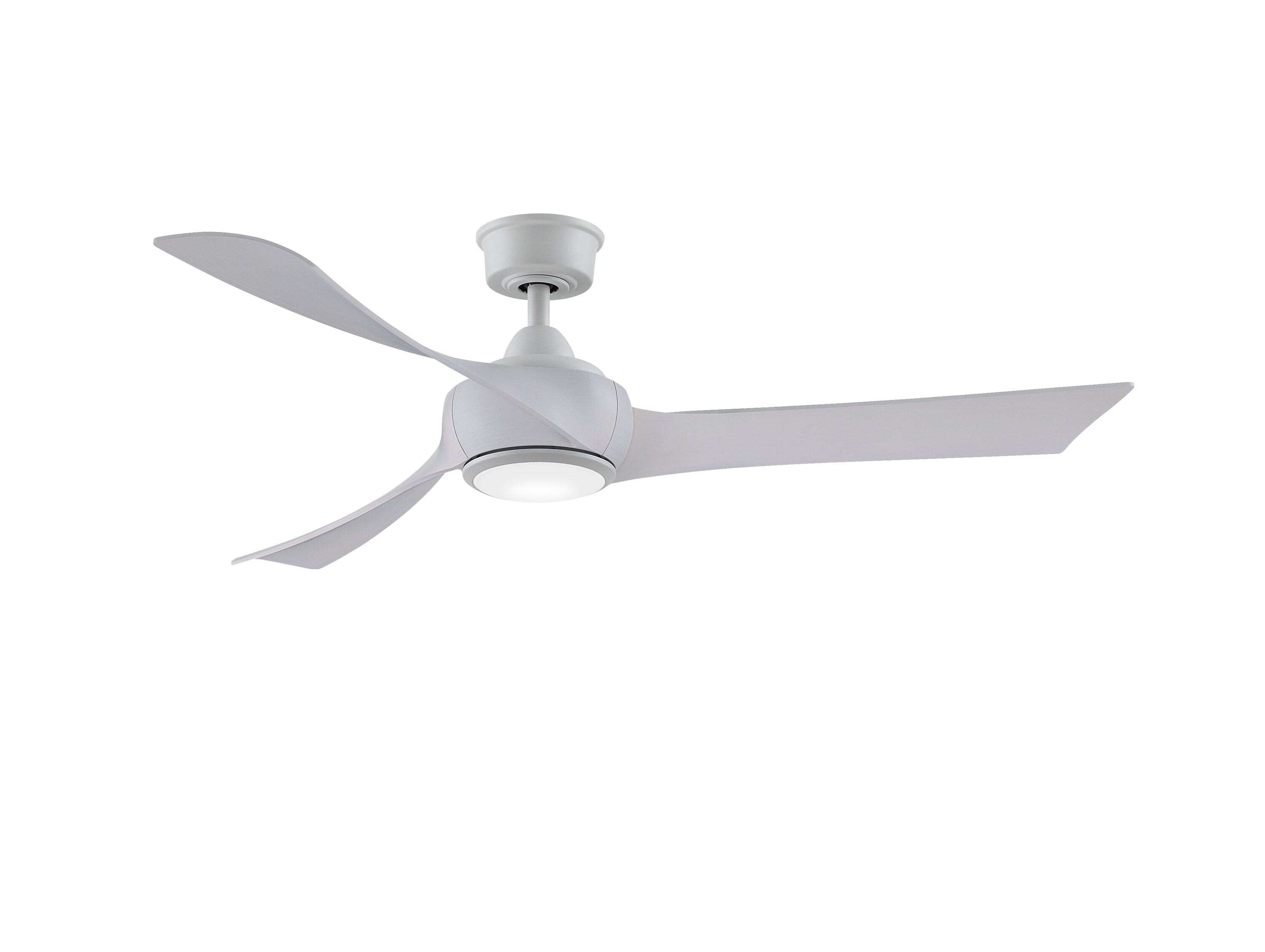 Fanimation FPD8530MW-56WW-LK Wrap Custom 56-in Matte White Color-changing Integrated LED Indoor/Outdoor Smart Ceiling Fan with Light and Remote (3-Blade)