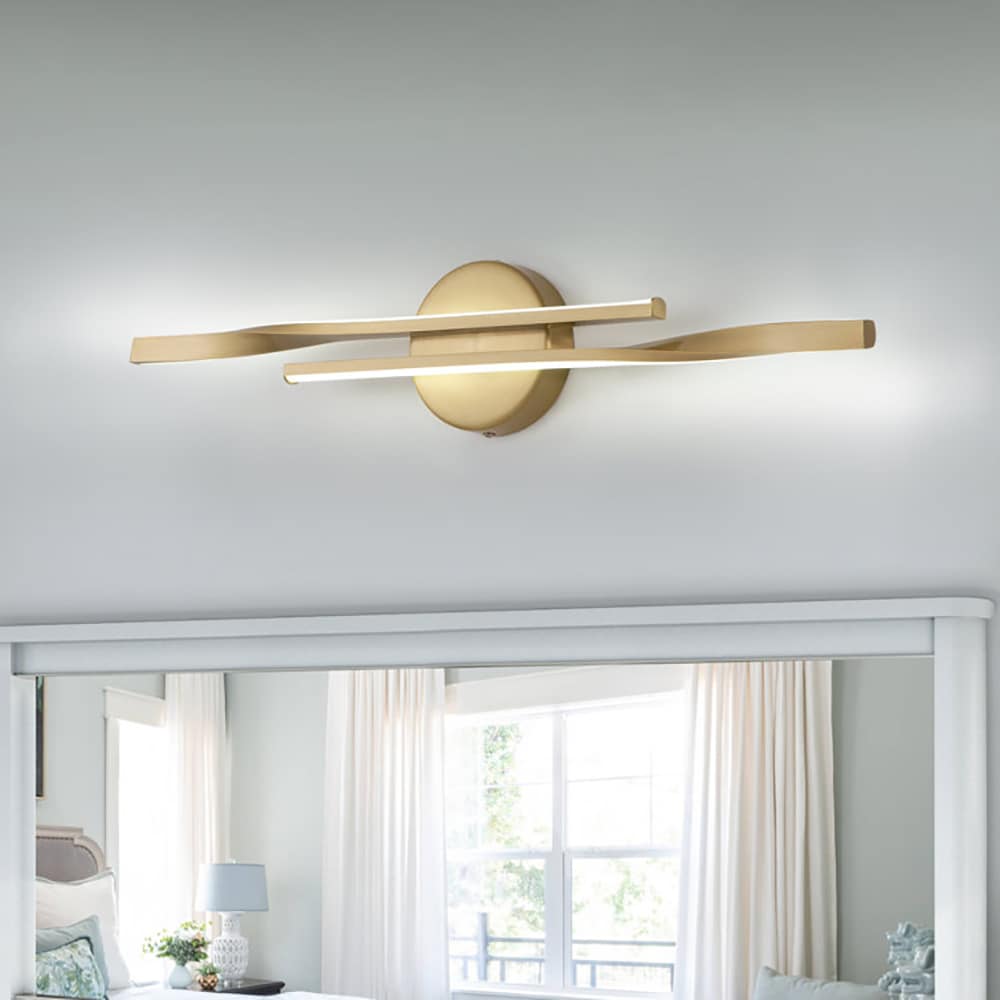 LLHZSY CL-1040383 23.62-in 2 -Light Brushed Gold Integrated LED Modern/contemporary Vanity light