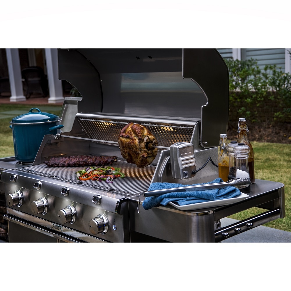 Saber 37.4-in Stainless Steel Grill Rotisserie A67AA0212 At Lowes.com