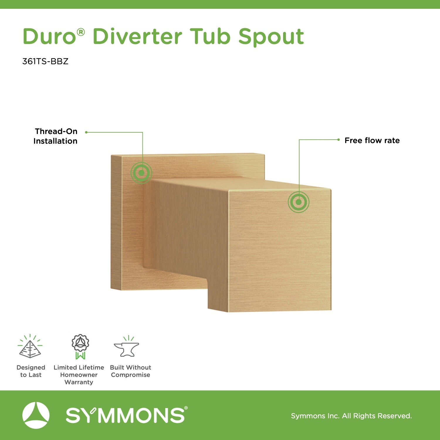 Symmons 361TS-BBZ Tub-Spout - View #3