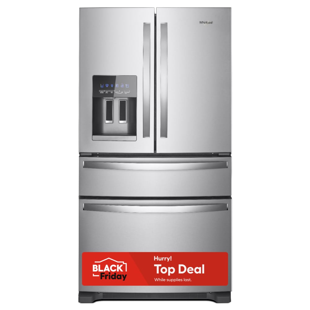 Whirlpool 24.5-cu ft 4-Door French Door Refrigerator with Ice Maker, Water and Ice Dispenser (Stainless Steel) ENERGY STAR