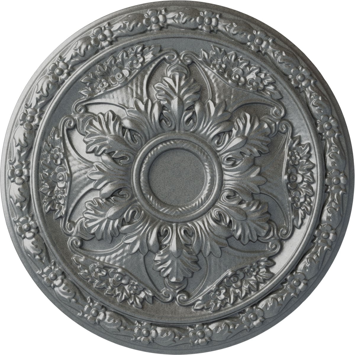 Ekena Millwork CM20BLPLS Baile 20-in W x 20-in L Painted Platinum Polyurethane Whole Ceiling Medallion