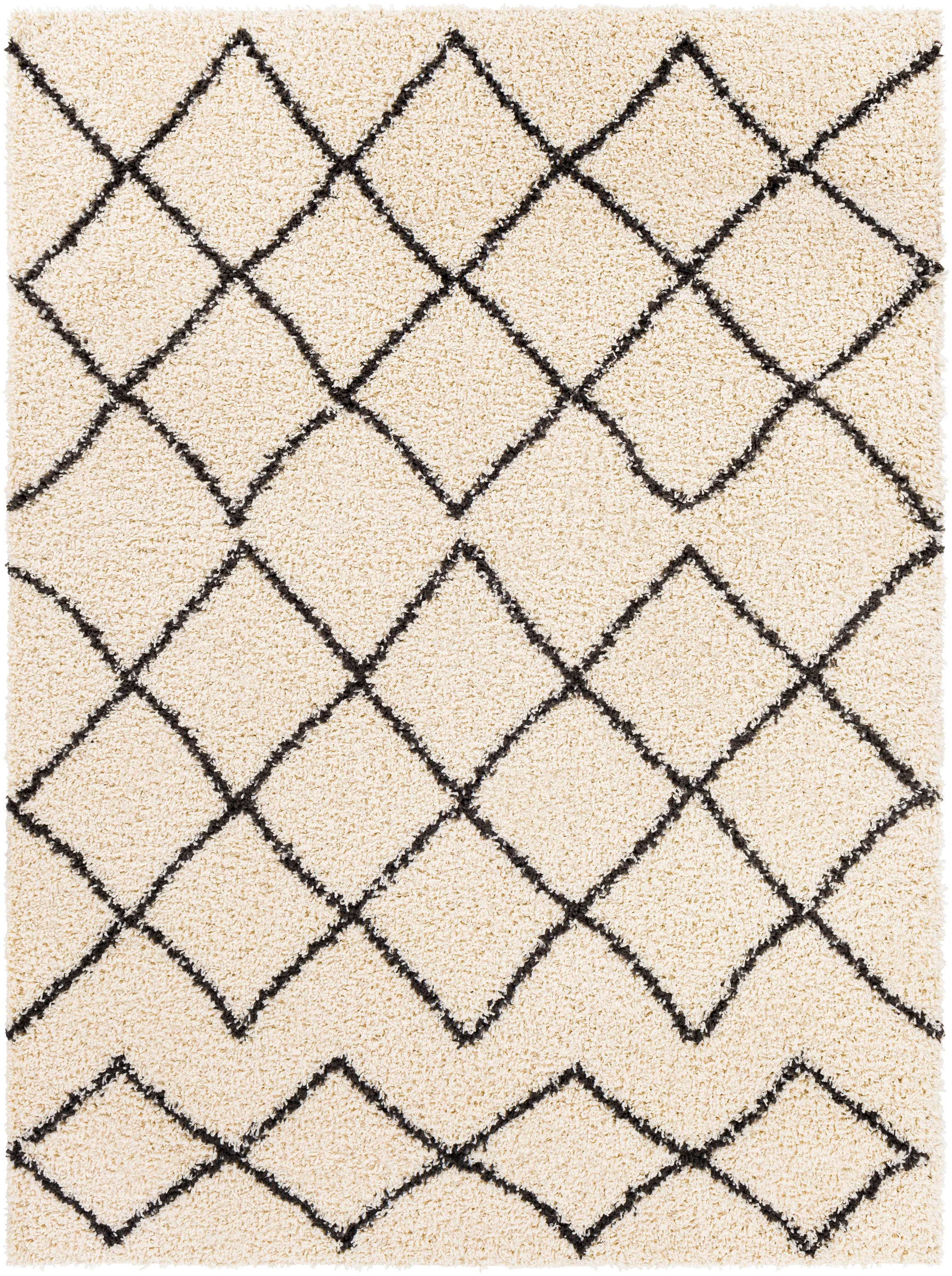 Surya Beni Shag 8 X 10 Black Cream Indoor Medallion Global Area Rug At 