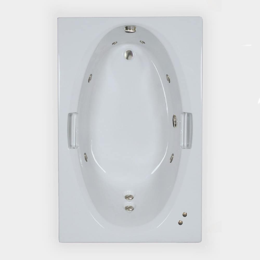 White Acrylic 60'' x 42'' Drop-In Whirlpool Bathtub with Jets