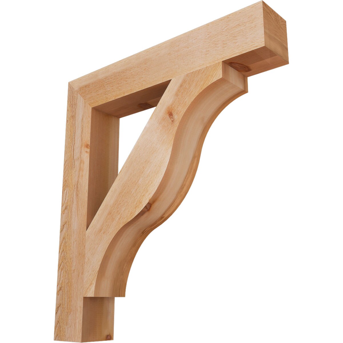 Ekena Millwork BKT06X36X40FST05RWR Funston Block Rough Sawn 6-in x 36-in x 40-in Western red cedar Brown Wood Standard bracket