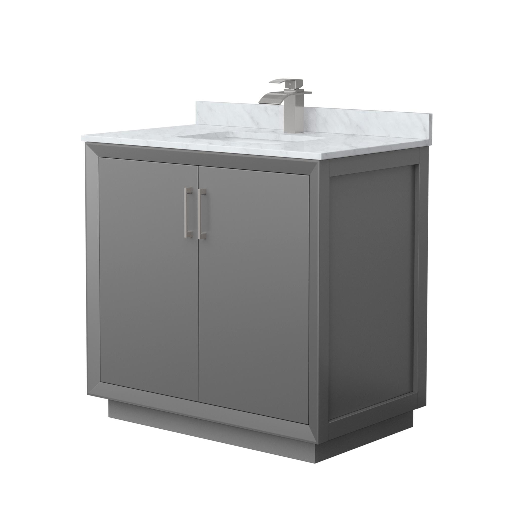 Wyndham Collection Strada Undermount Bathroom Vanity with White Carrara Marble Top
