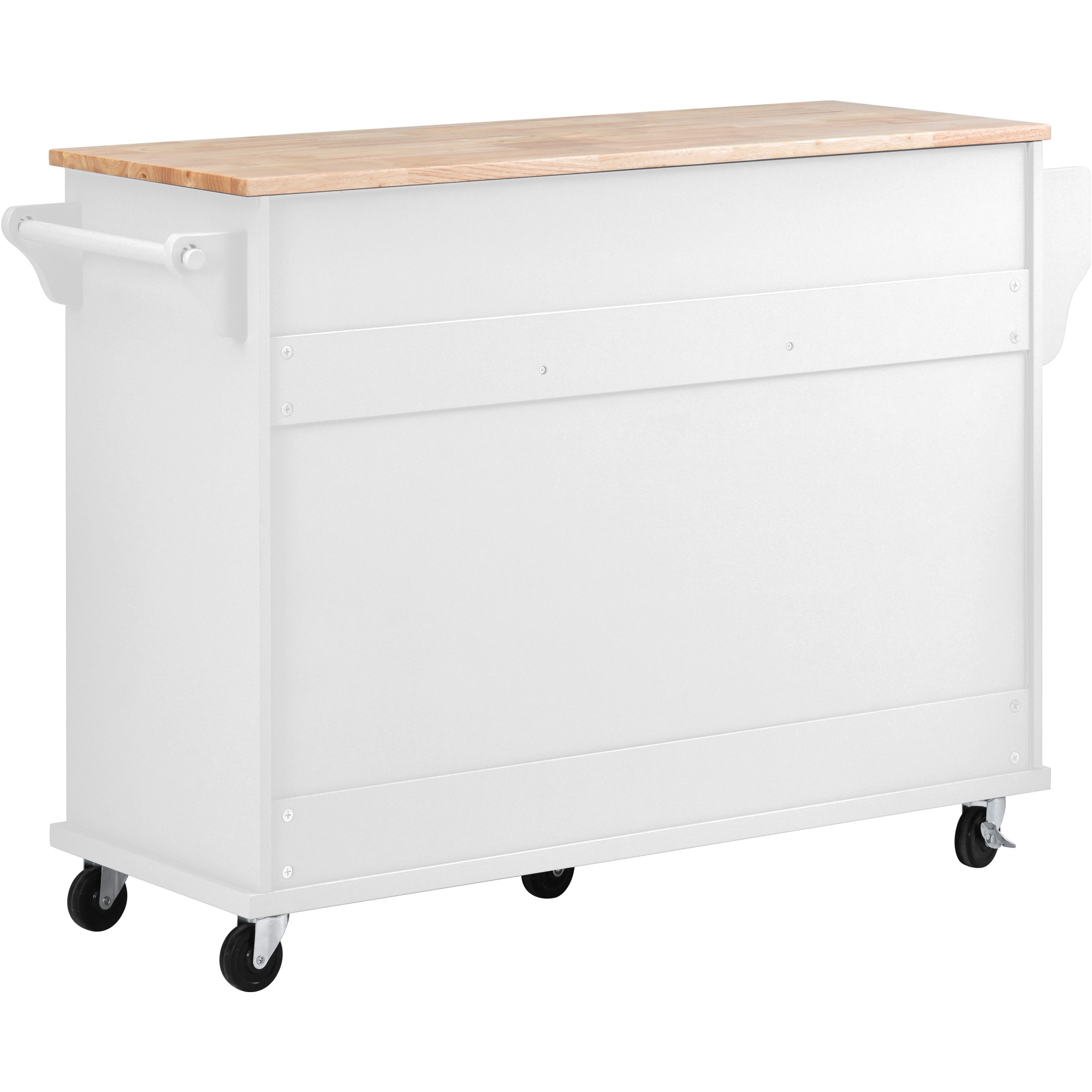 Miki Shinly Blue Mdf Base with Mdf Top Rolling Kitchen Island (18.1-in x 52.8-in x 36.2-in)