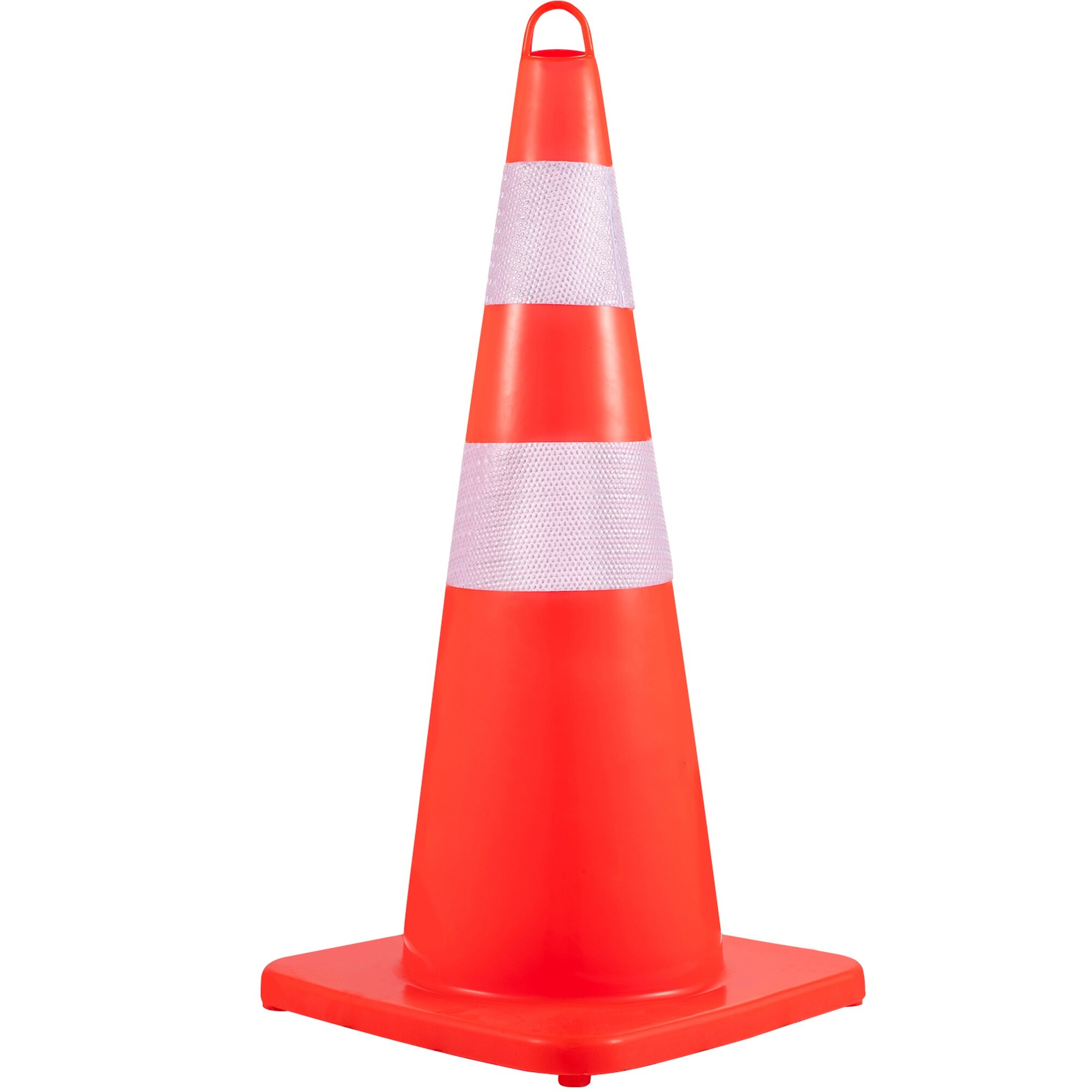 Vorene 12 Pack 28 in Traffic Cones with Weighted Base Reflective Collars and Hand Held Ring Orange PVC Safety Cones for Traffic Control Driveways Parking and Construction